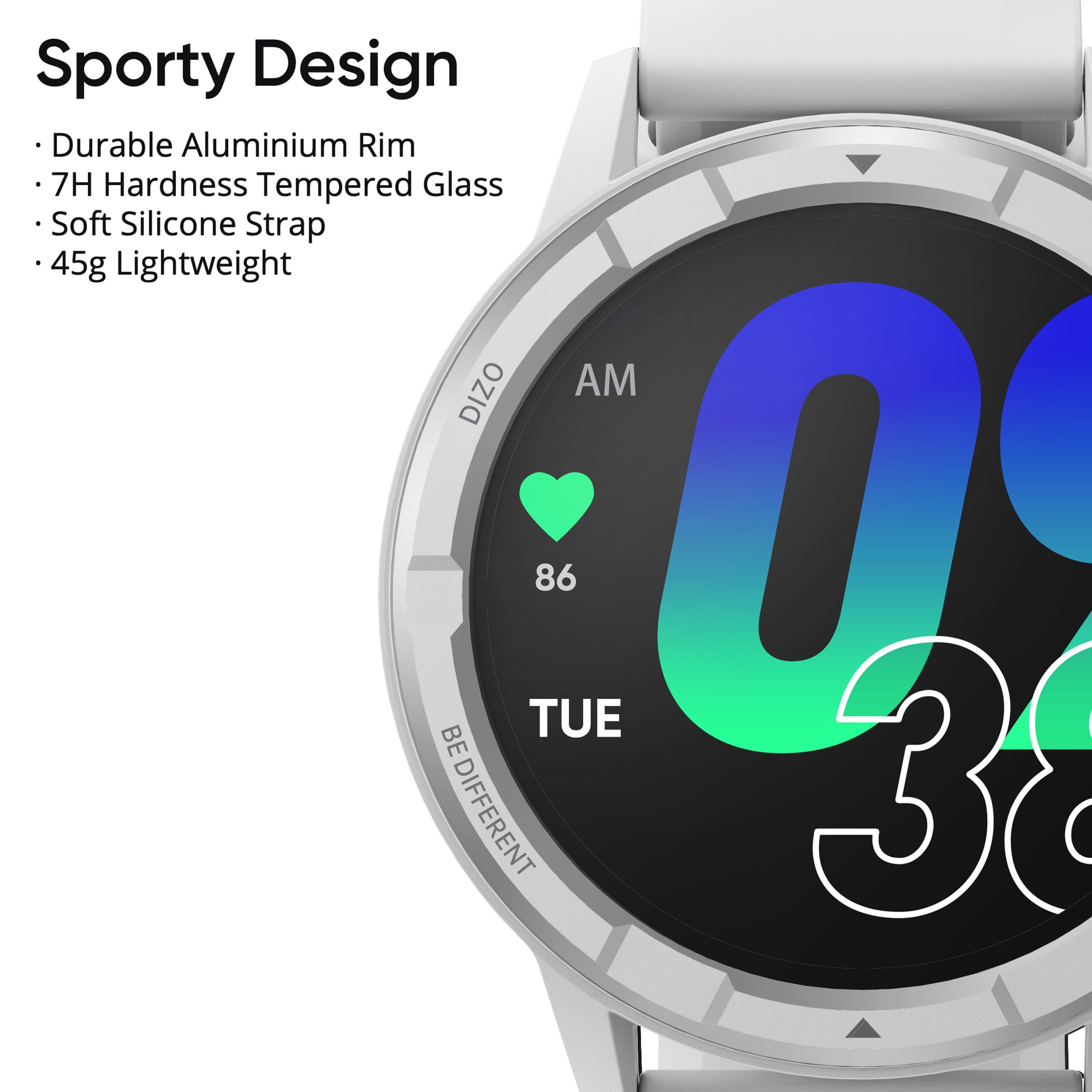 DIZO by realme TechLife Watch R Talk Go Smartwatch with Activity Tracker (35mm Display, Water Resistant, Silver White Strap)_5