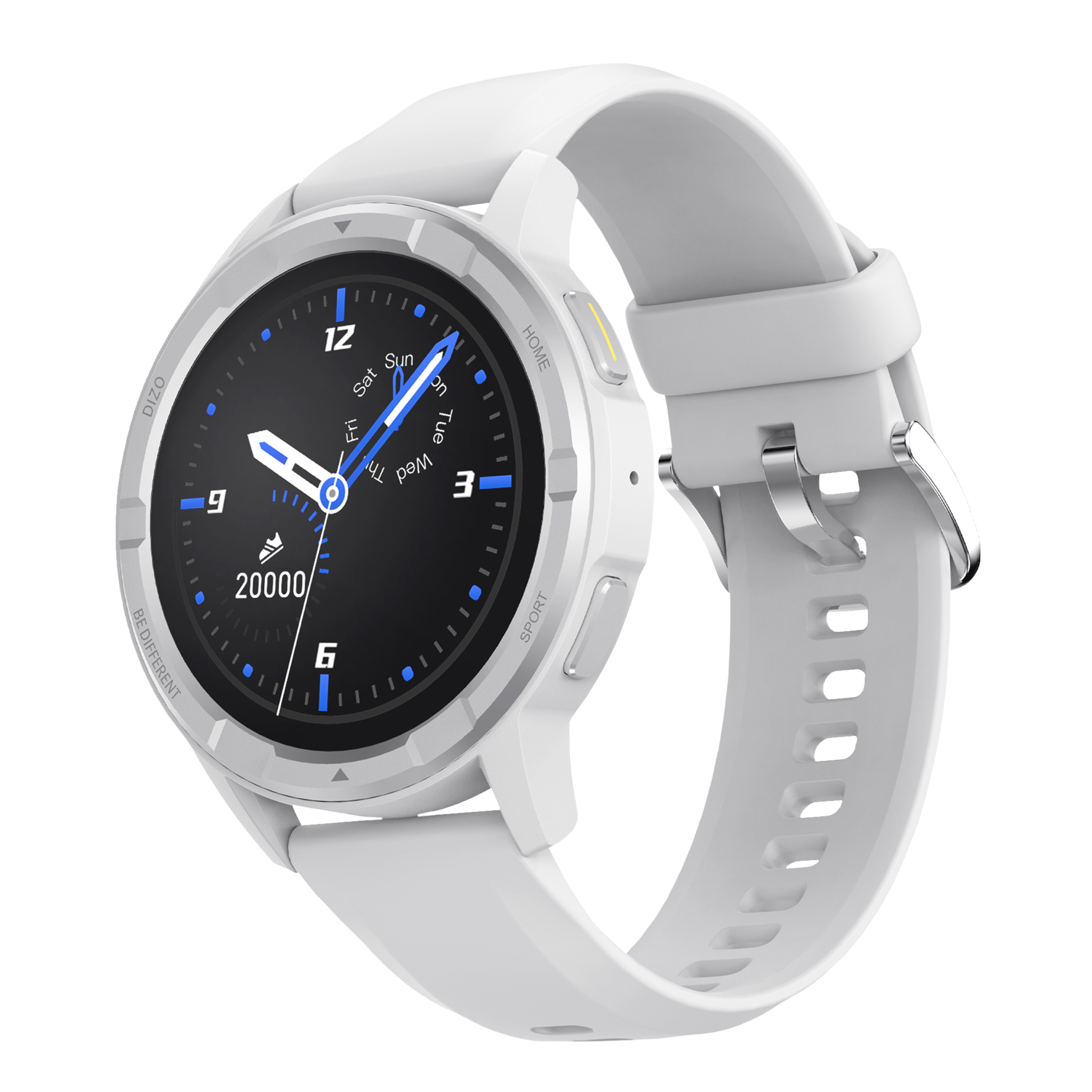 DIZO by realme TechLife Watch R Talk Go Smartwatch with Activity Tracker (35mm Display, Water Resistant, Silver White Strap)_2