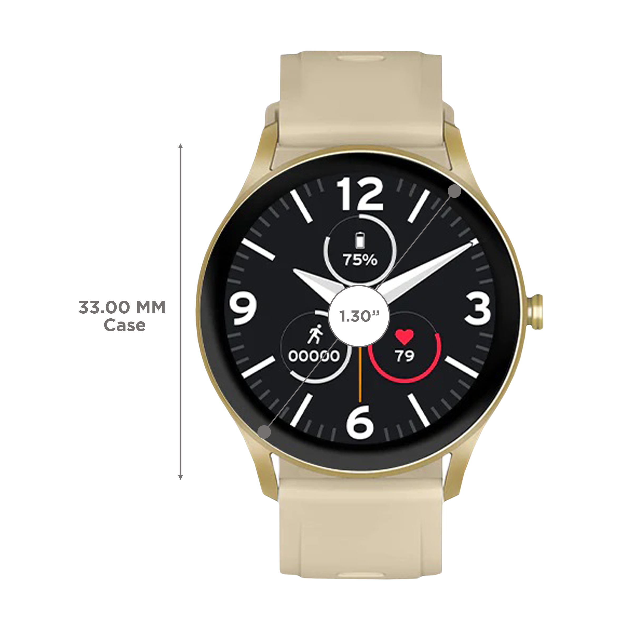 FIRE-BOLTT Rocket BSW093 Smartwatch with Bluetooth Calling (33mm TFT Display, IP67 Water Resistant, Champagne Gold Strap)_3