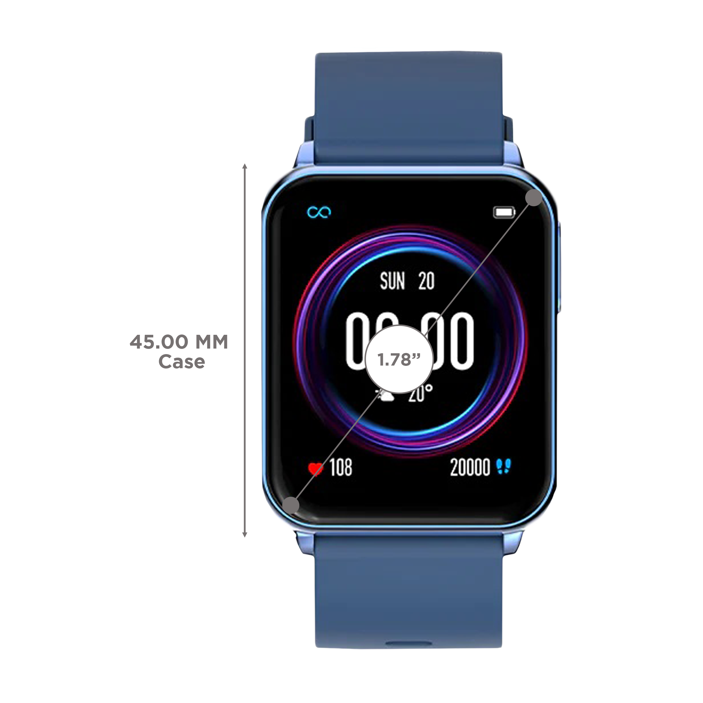 FIRE-BOLTT Hulk BSW052 Smartwatch with Bluetooth Calling (45mm AMOLED Display, IP67 Water Resistant, Blue Strap)_3