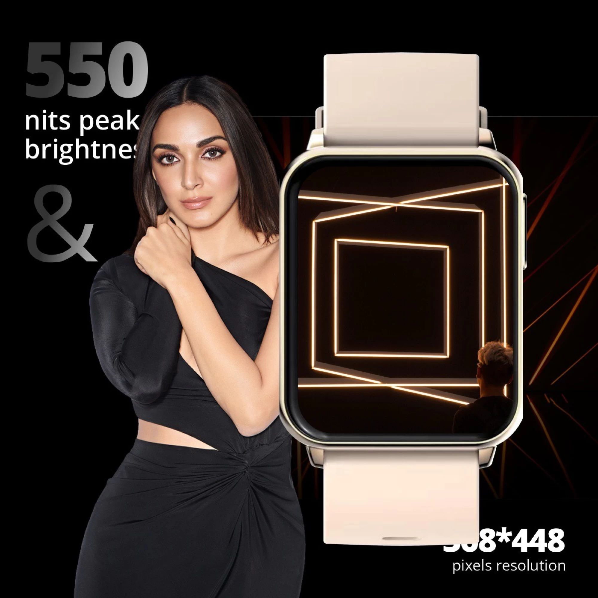 FIRE-BOLTT Hulk BSW052 Smartwatch with Bluetooth Calling (45mm AMOLED Display, IP67 Water Resistant, Gold Pink Strap)_10