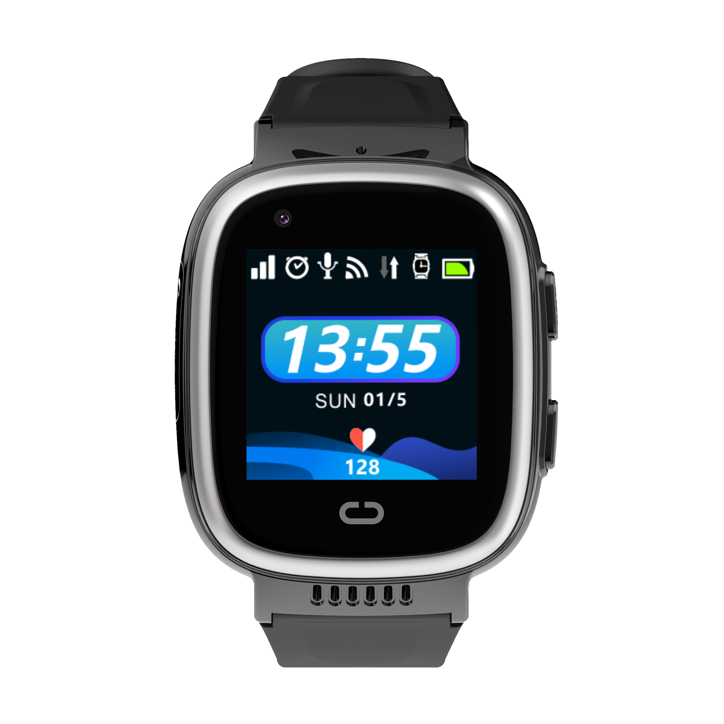 WATCHOUT Senior Pro Smartwatch with GPS (35mm Display, IP54 Splash Resistant, Black Strap)_1