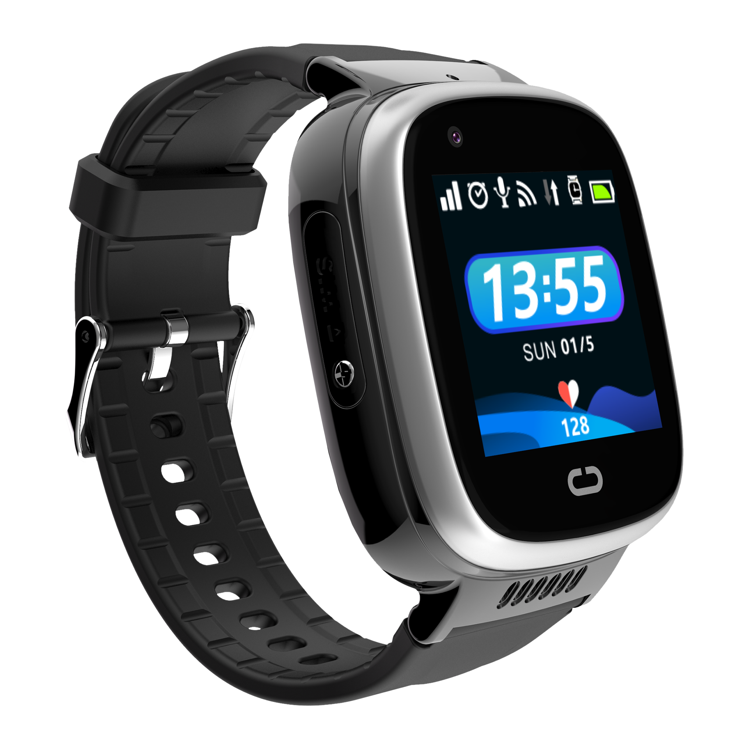 WATCHOUT Senior Pro Smartwatch with GPS (35mm Display, IP54 Splash Resistant, Black Strap)_4