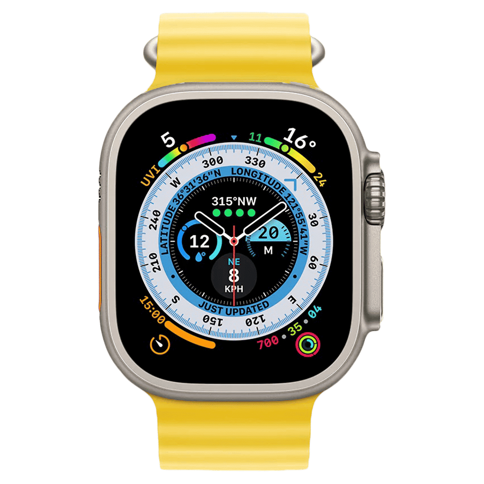GRIPP Solo Silicon & Titanium Strap for Apple Watch Ultra 2, Ultra, Watch Series SE, 4, 5, 6, 7, 8, 9 & 10 (44mm / 45mm / 46mm / 49mm) (Water Resistant, Yellow)_4
