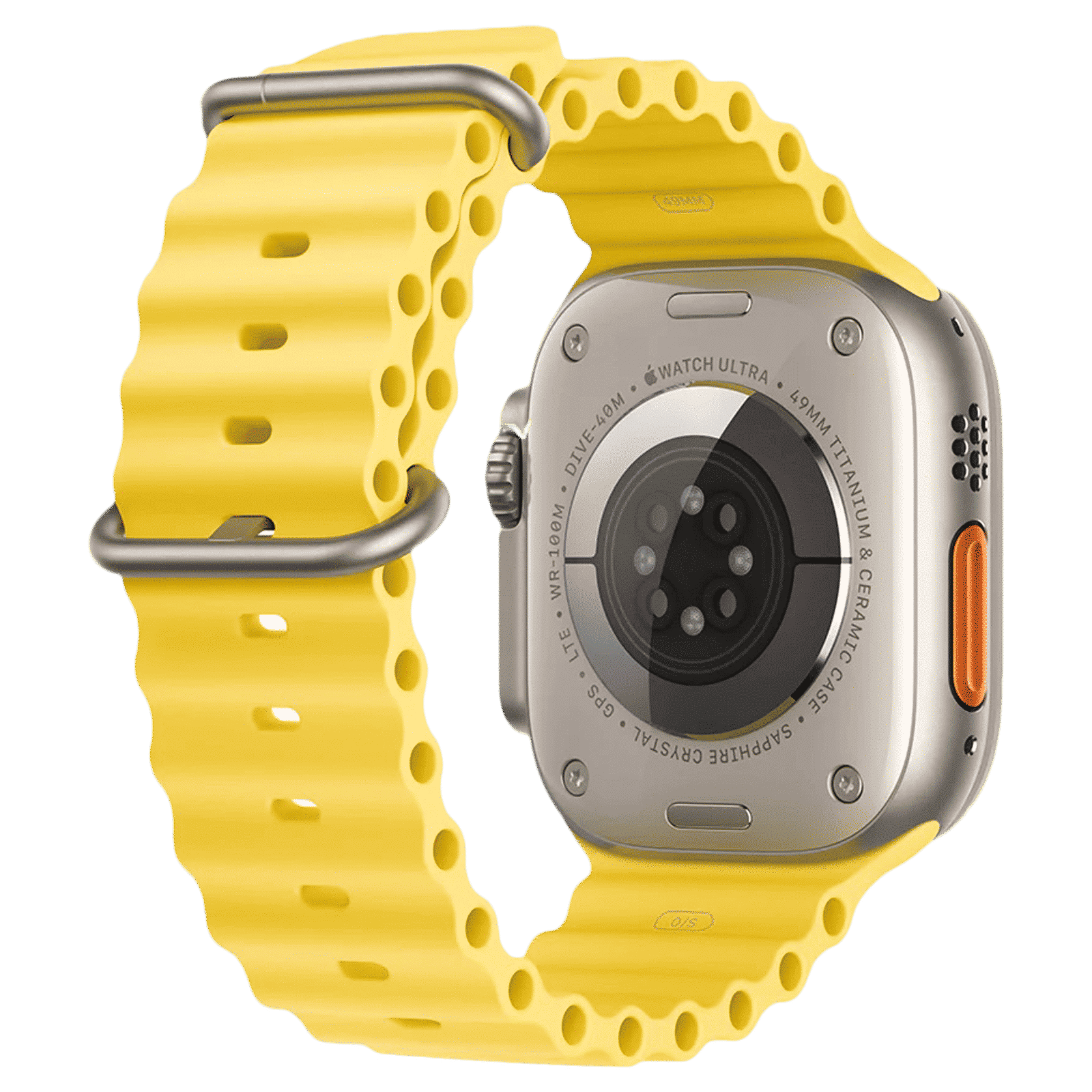 GRIPP Solo Silicon & Titanium Strap for Apple Watch Ultra 2, Ultra, Watch Series SE, 4, 5, 6, 7, 8, 9 & 10 (44mm / 45mm / 46mm / 49mm) (Water Resistant, Yellow)_5