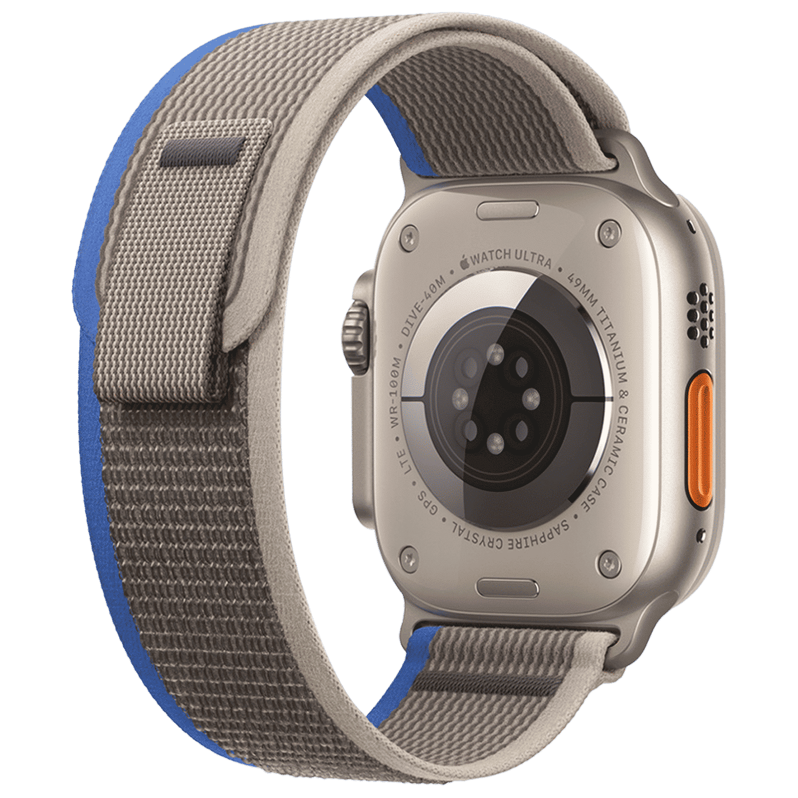 GRIPP Brut Nylon Strap for Apple Watch Ultra 2, Ultra, Watch Series SE, 4, 5, 6, 7, 8, 9 & 10 (44mm / 45mm / 46mm / 49mm) (Perfect Fit & Convenient, Blue & Grey)_4