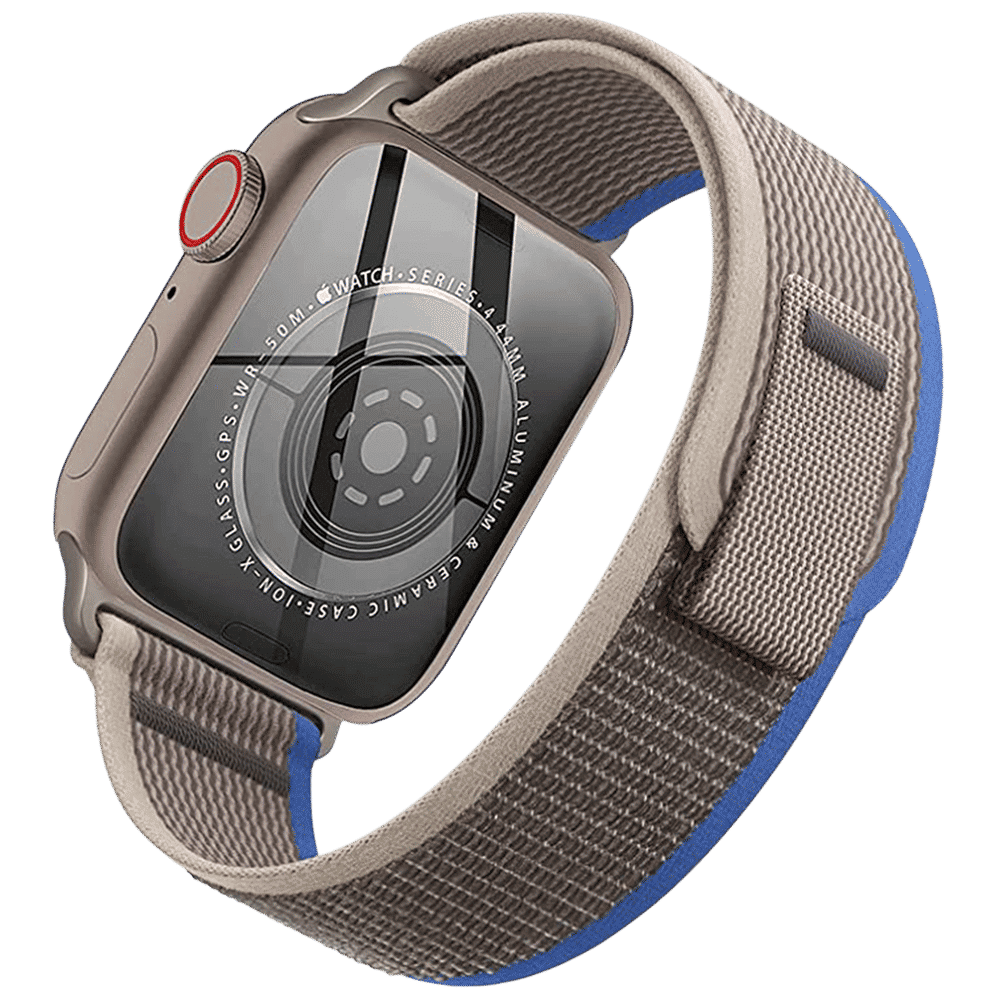 GRIPP Brut Nylon Strap for Apple Watch Ultra 2, Ultra, Watch Series SE, 4, 5, 6, 7, 8, 9 & 10 (44mm / 45mm / 46mm / 49mm) (Perfect Fit & Convenient, Blue & Grey)_6