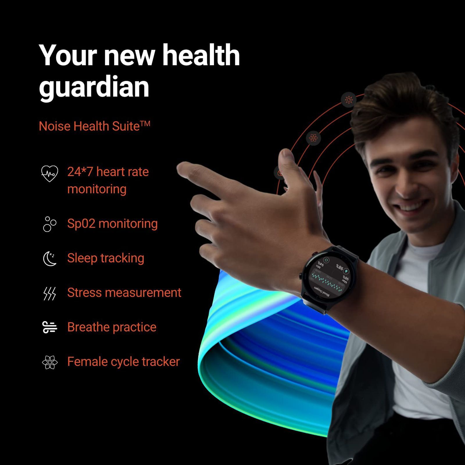 noise NoiseFit Twist Smartwatch with Bluetooth Calling (35mm TFT Display, IP68 Water Resistant, Silver Grey Strap)_8