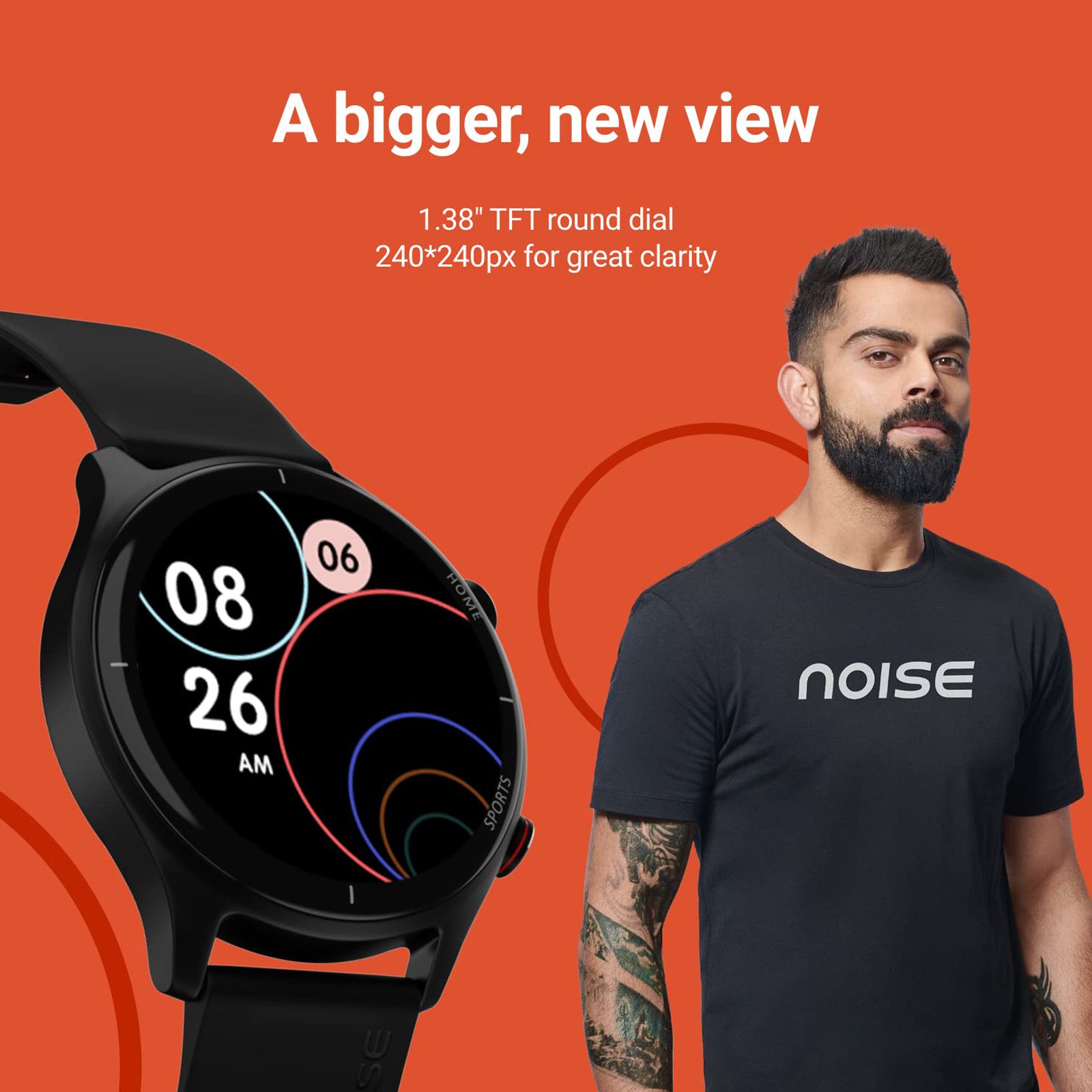 noise NoiseFit Twist Smartwatch with Bluetooth Calling (35mm TFT Display, IP68 Water Resistant, Silver Grey Strap)_9