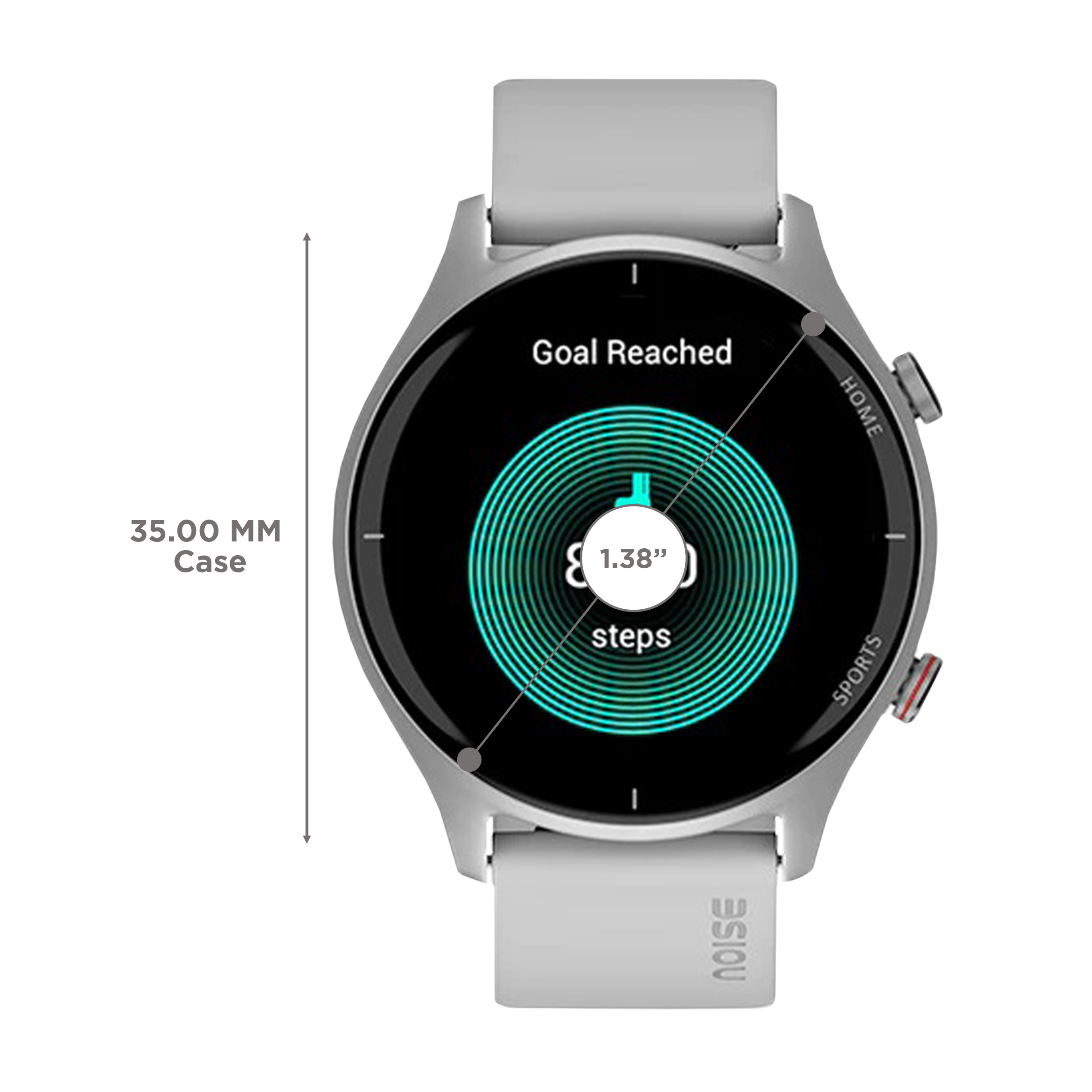 noise NoiseFit Twist Smartwatch with Bluetooth Calling (35mm TFT Display, IP68 Water Resistant, Silver Grey Strap)_3