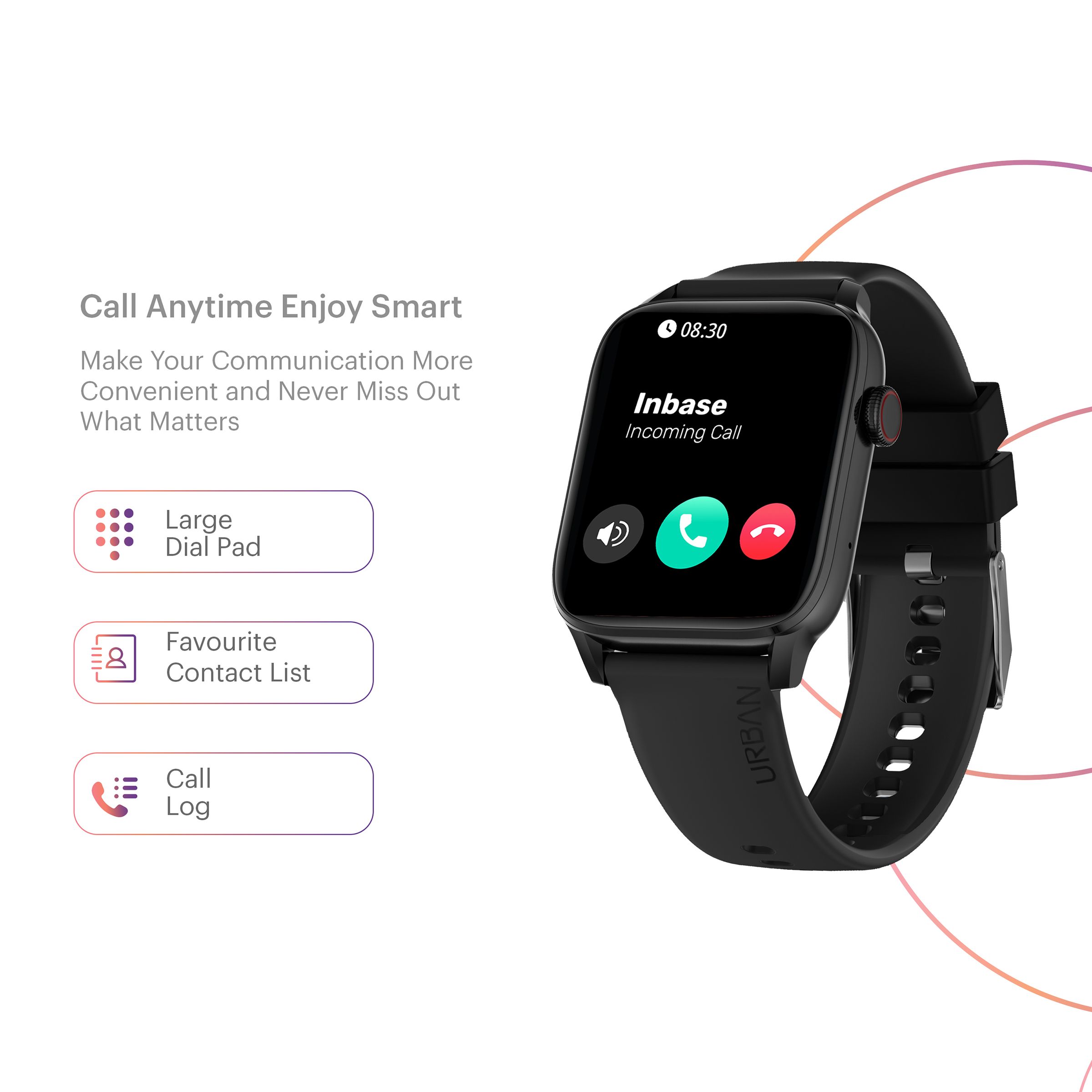 in base Urban Pro Z Smartwatch with Bluetooth Calling (46.9mm HD Display, IP67 Water Resistant, Black Strap)_12