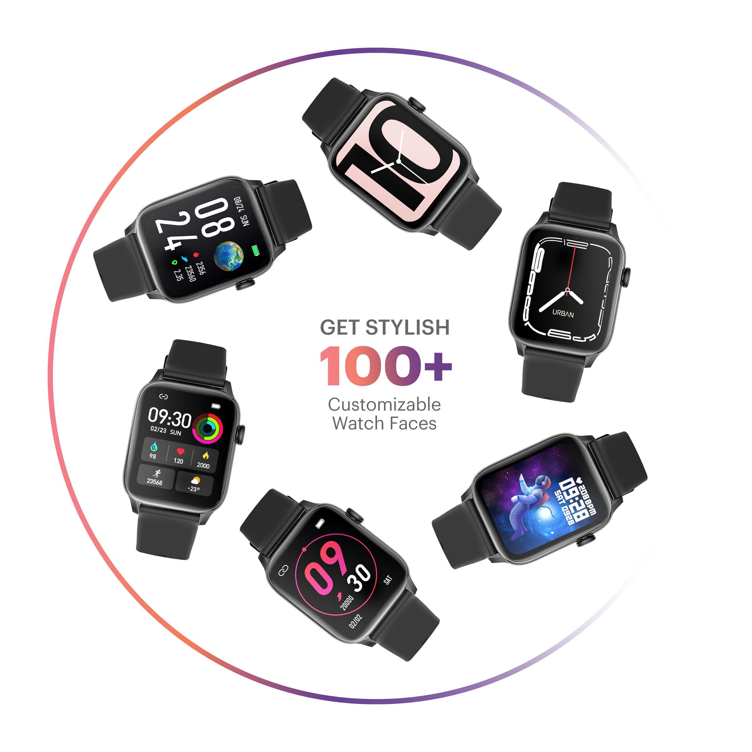 in base Urban Pro Z Smartwatch with Bluetooth Calling (46.9mm HD Display, IP67 Water Resistant, Black Strap)_13