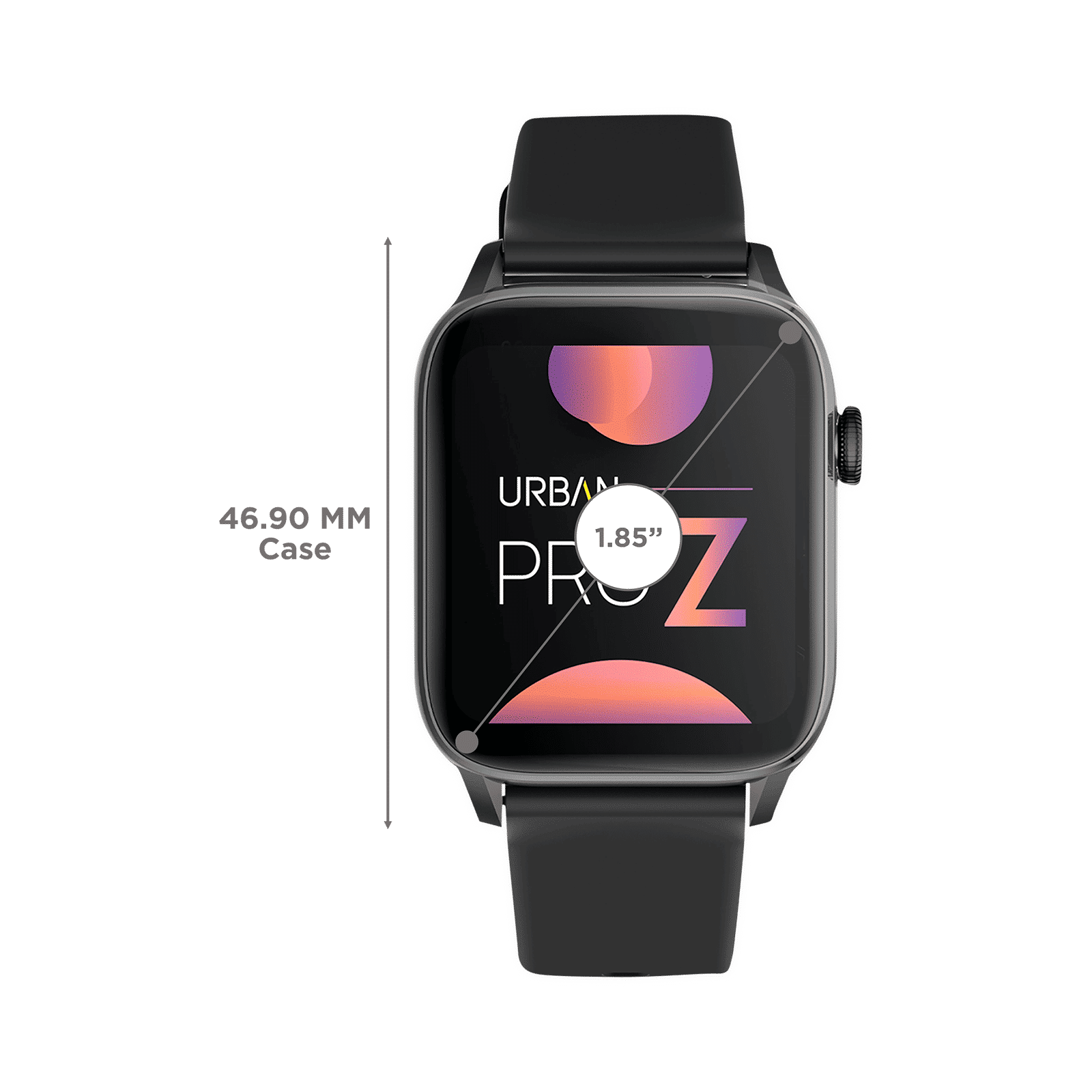 in base Urban Pro Z Smartwatch with Bluetooth Calling (46.9mm HD Display, IP67 Water Resistant, Black Strap)_3