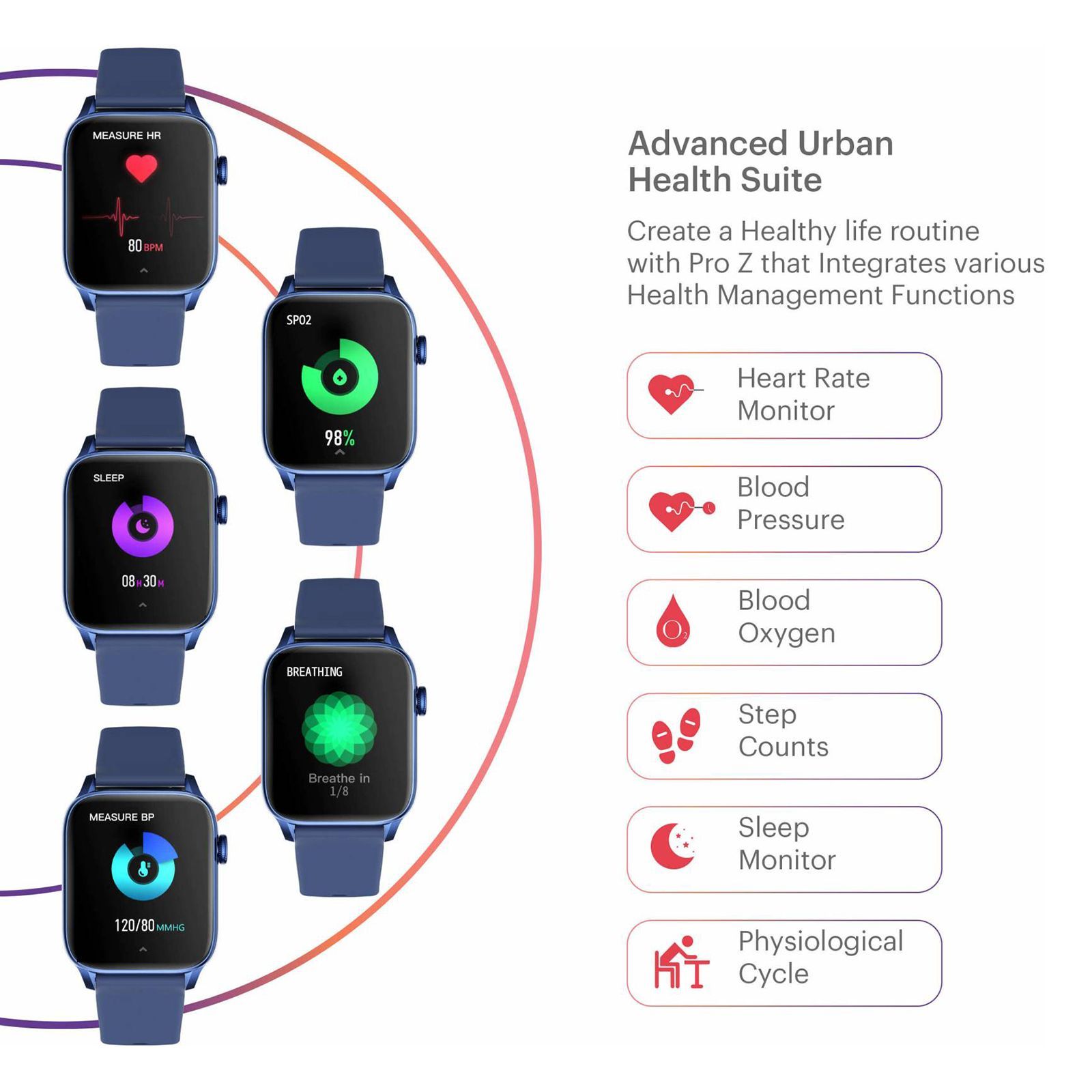 in base Urban Pro Z Smartwatch with Bluetooth Calling (46.9mm HD Display, IP67 Water Resistant, Blue Strap) in base Urban Pro Z Smartwatch with Bluetooth Calling (46.9mm HD Display, IP67 Water Resistant, Blue Strap)_5