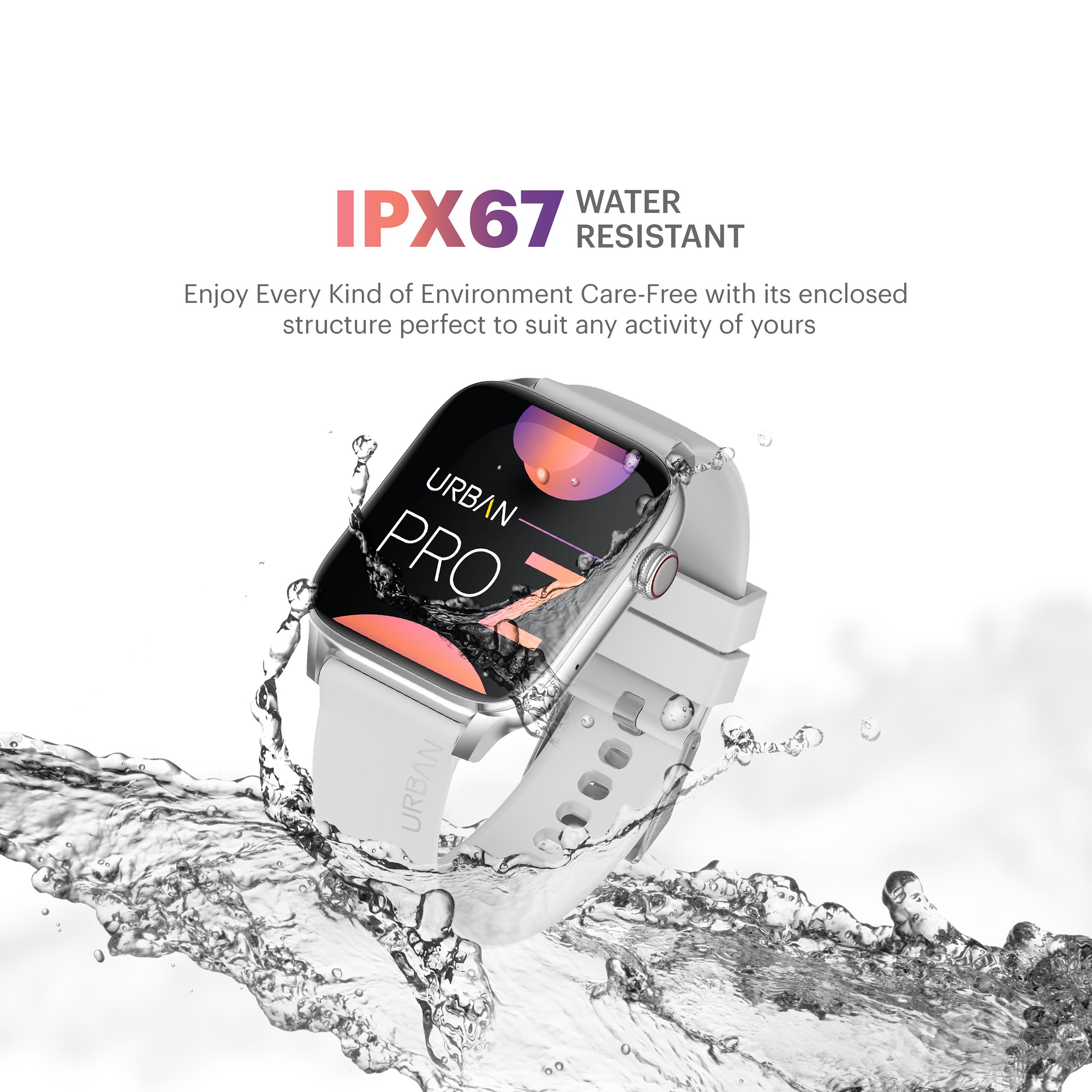 in base Urban Pro Z Smartwatch with Bluetooth Calling (46.9mm HD Display, IP67 Water Resistant, Grey Strap)_6