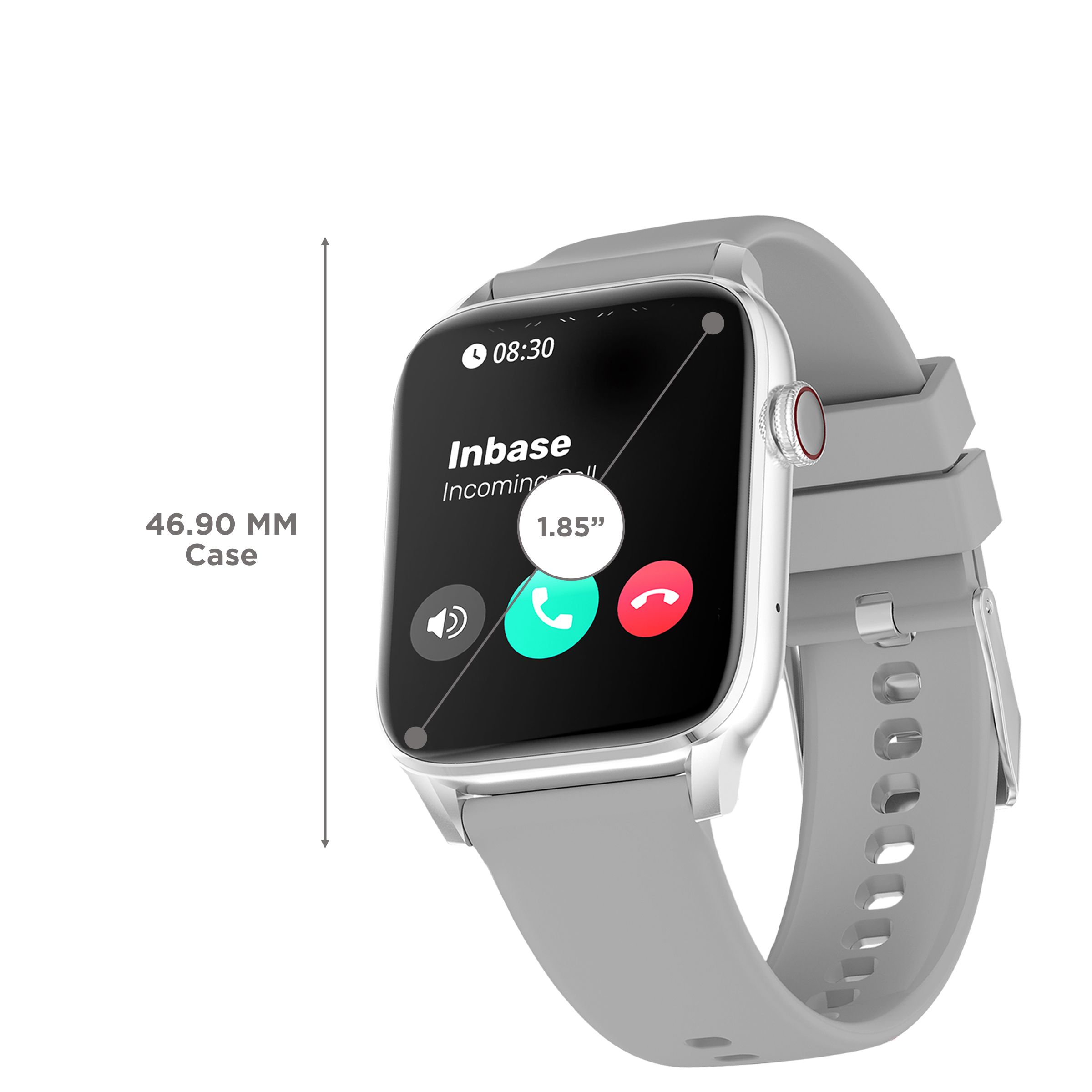 in base Urban Pro Z Smartwatch with Bluetooth Calling (46.9mm HD Display, IP67 Water Resistant, Grey Strap)_3