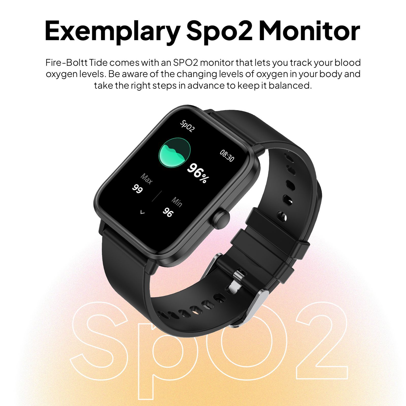 FIRE-BOLTT Tide Plus BSW120 Smartwatch with Bluetooth Calling (46.5mm Curved Display, IP67 Water Resistant, Black Strap)_7