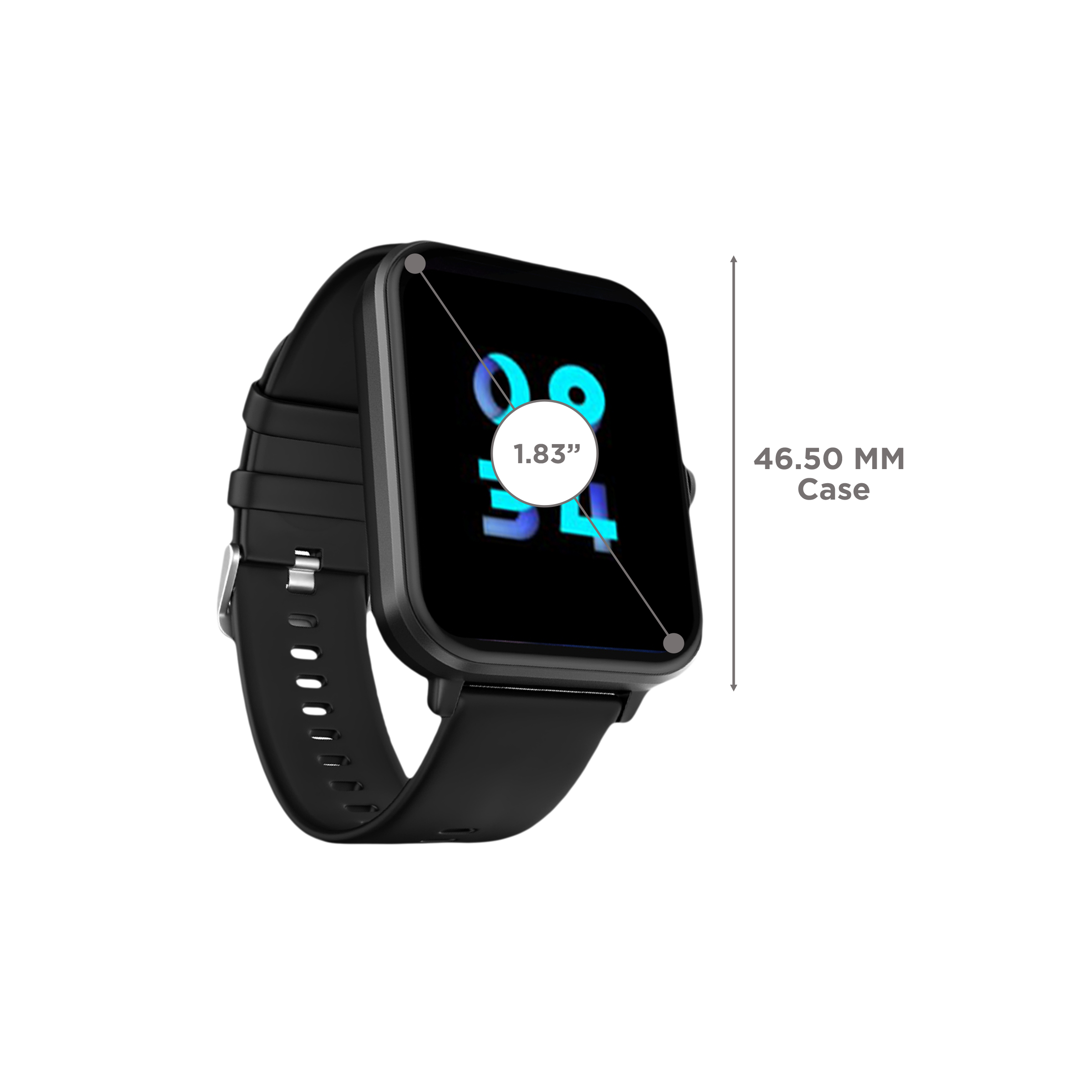 FIRE-BOLTT Tide Plus BSW120 Smartwatch with Bluetooth Calling (46.5mm Curved Display, IP67 Water Resistant, Black Strap)_3