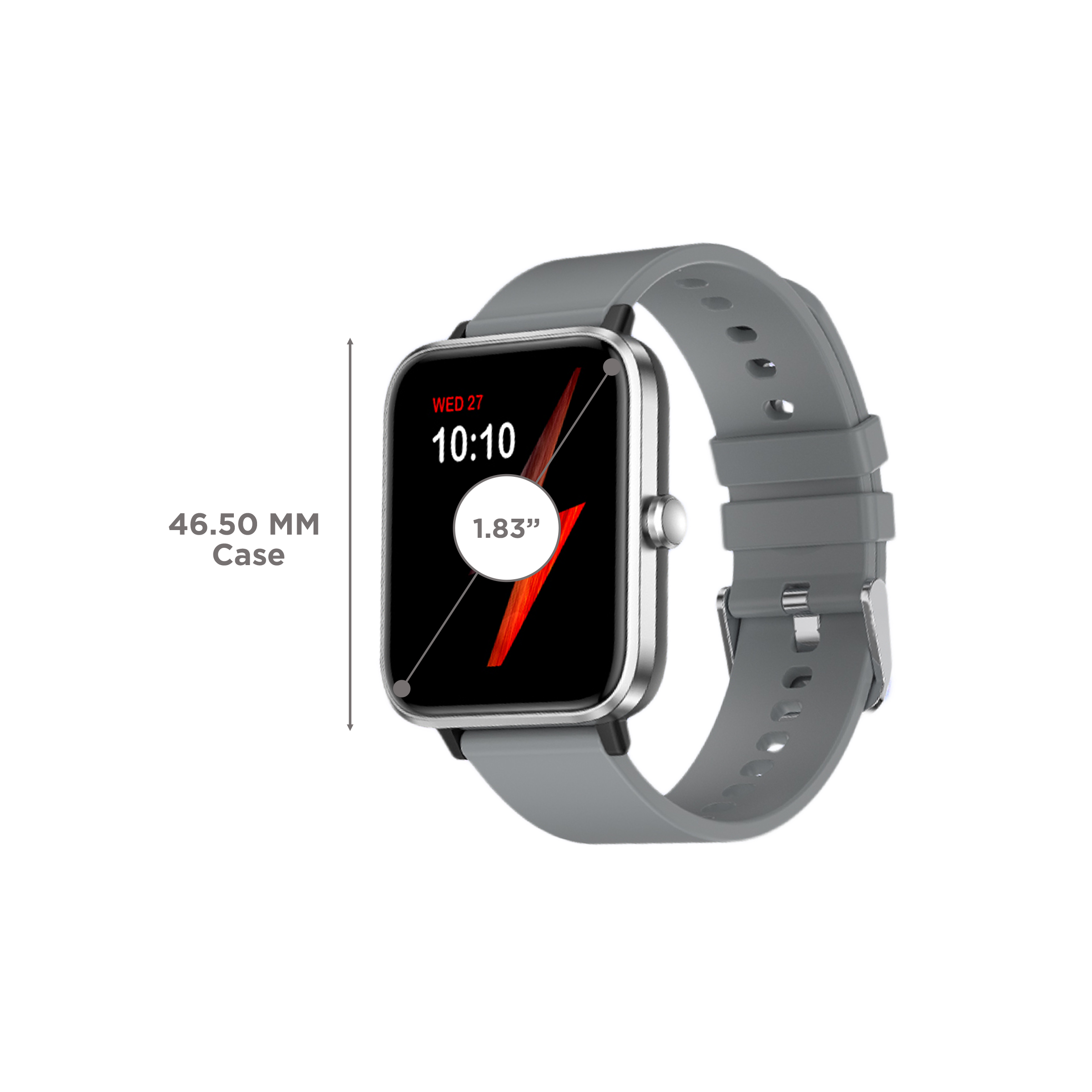 FIRE-BOLTT Tide Plus BSW120 Smartwatch with Bluetooth Calling (46.5mm Curved Display, IP67 Water Resistant, Grey Strap)_3