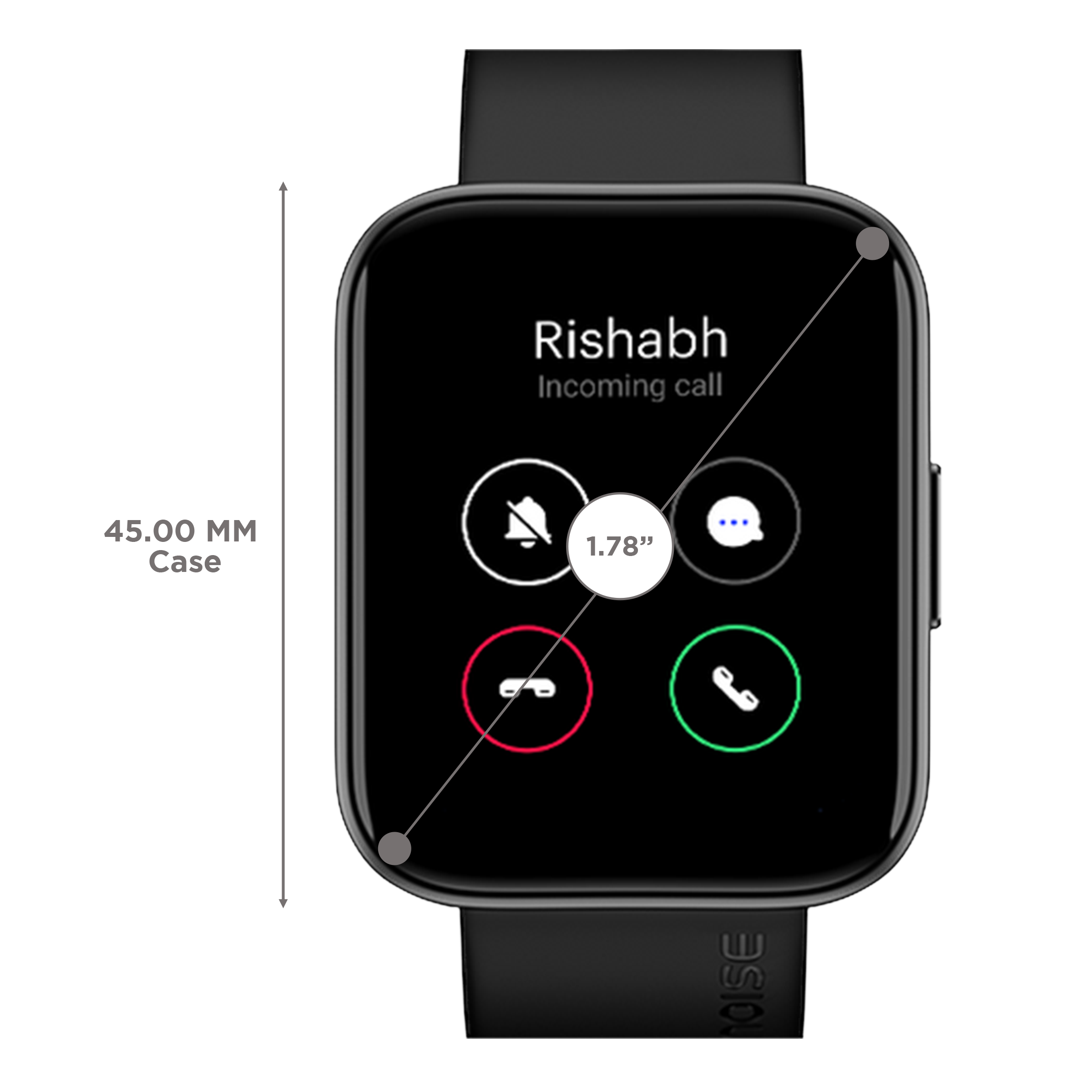 noise ColorFit Ultra 2 Buzz Smartwatch with Bluetooth Calling (45mm AMOLED Display, IP68 Water Resistant, Jet Black Strap)_3