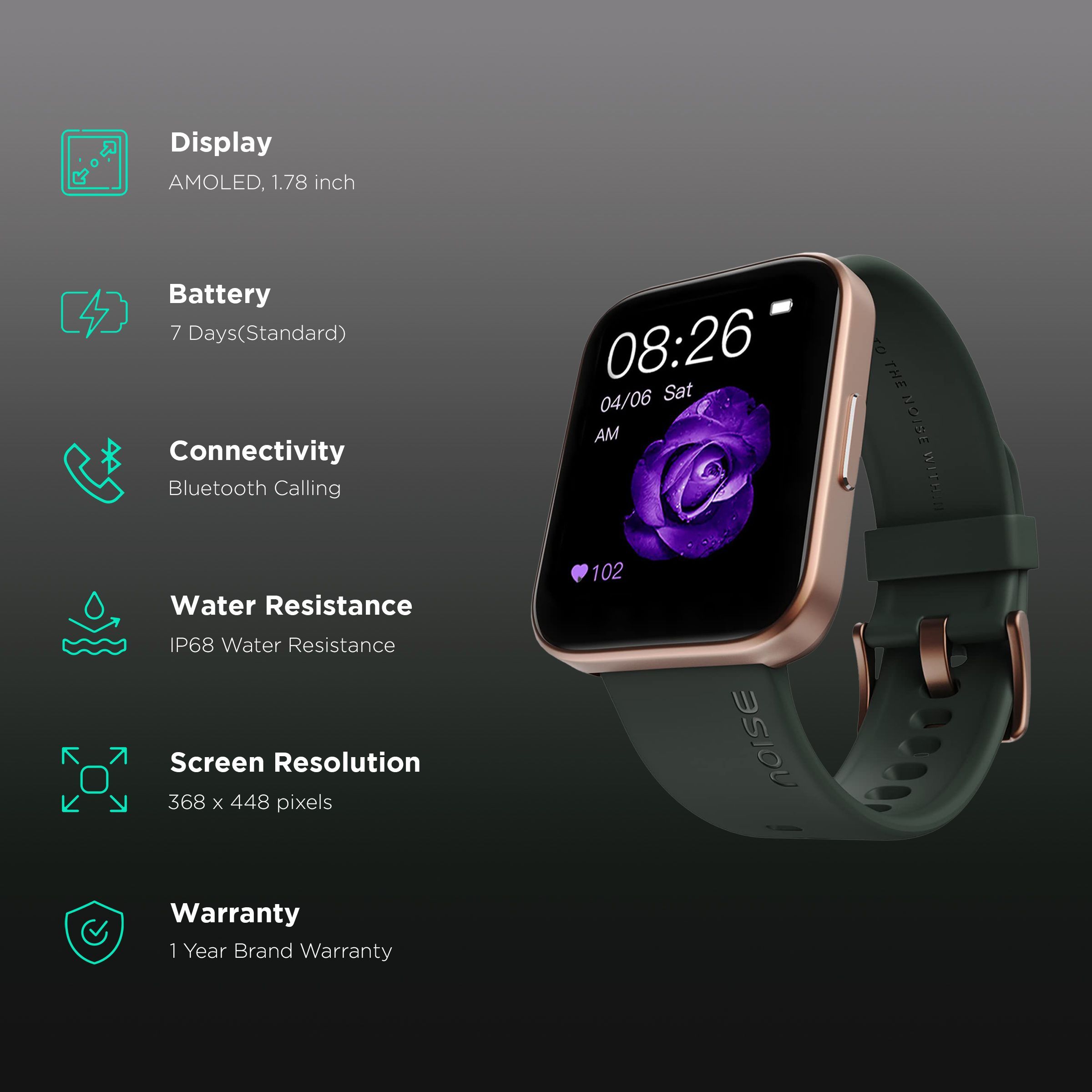 noise ColorFit Ultra 2 Buzz Smartwatch with Bluetooth Calling (45mm AMOLED Display, IP68 Water Resistant, Olive Green Strap) noise ColorFit Ultra 2 Buzz Smartwatch with Bluetooth Calling (45mm AMOLED Display, IP68 Water Resistant, Olive Green Strap)_2