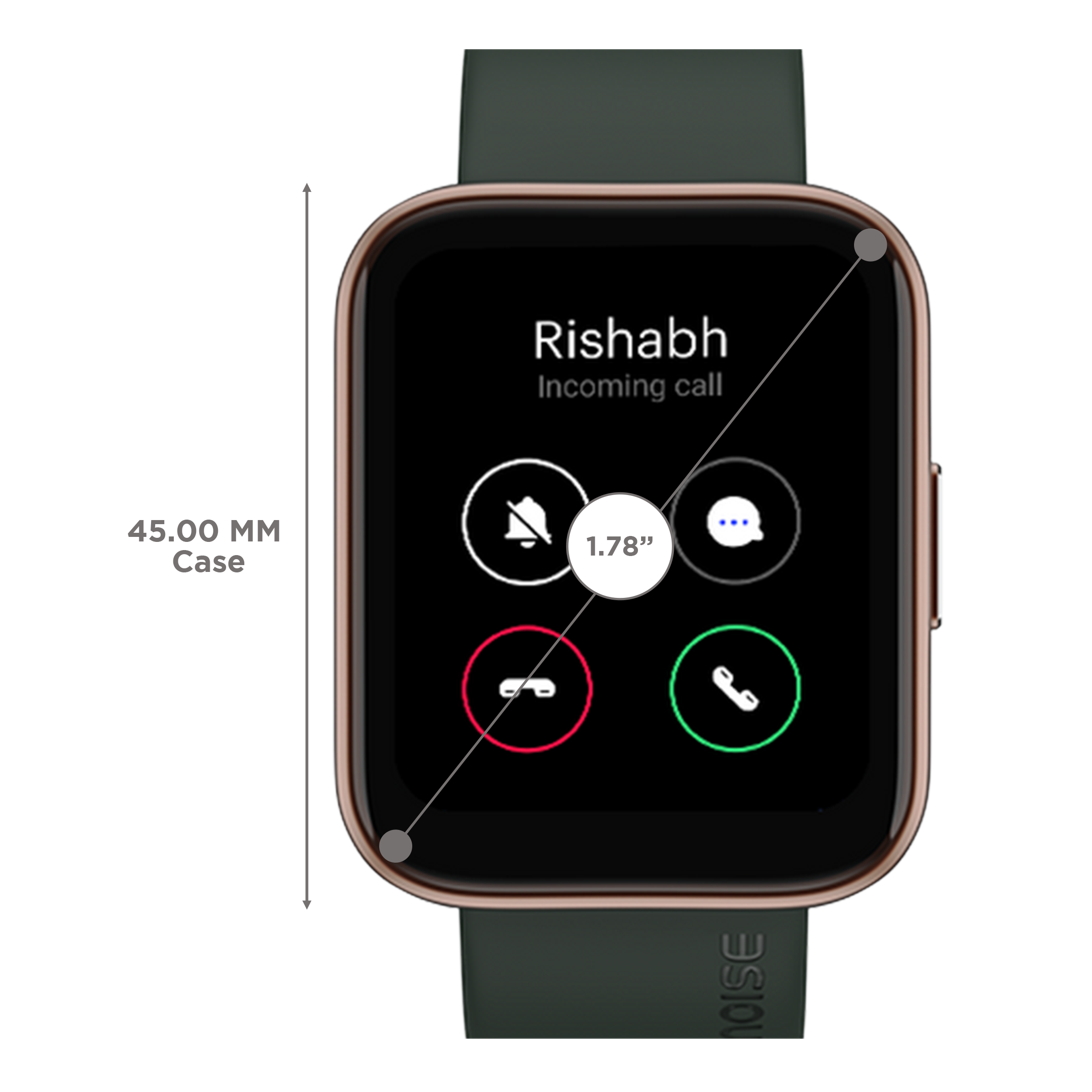 noise ColorFit Ultra 2 Buzz Smartwatch with Bluetooth Calling (45mm AMOLED Display, IP68 Water Resistant, Olive Green Strap) noise ColorFit Ultra 2 Buzz Smartwatch with Bluetooth Calling (45mm AMOLED Display, IP68 Water Resistant, Olive Green Strap)_3