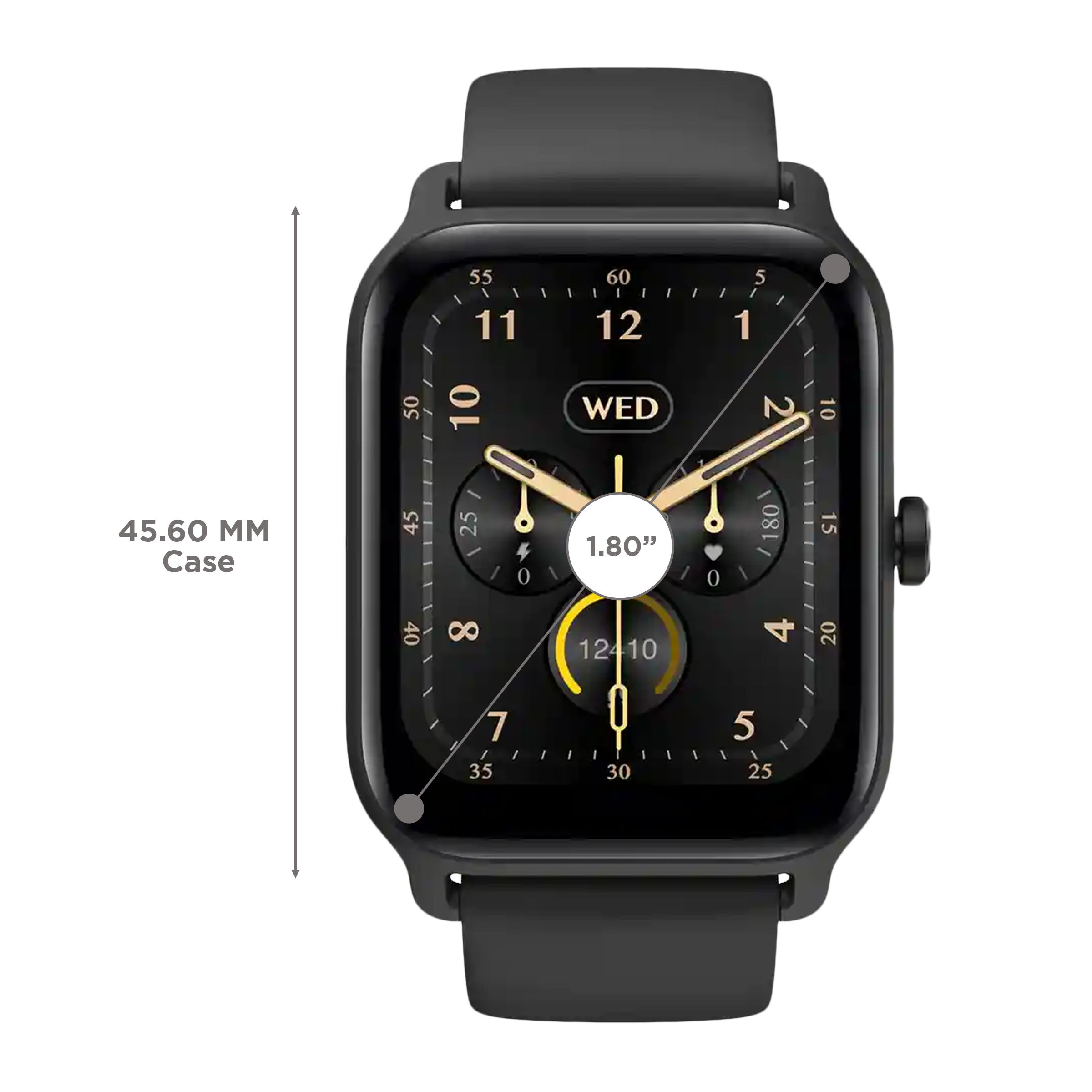 fastrack Reflex Nitro Smartwatch with Bluetooth Calling (45.6mm UltraVU Display, IP68 Water Resistant, Black Strap)_3