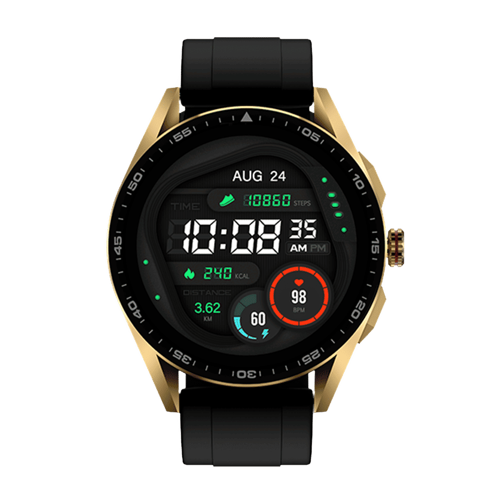 FIRE-BOLTT Invincible Plus Smartwatch with Bluetooth Calling (36.32mm AMOLED Display, IP67 Water Resistant, Black Strap)_1