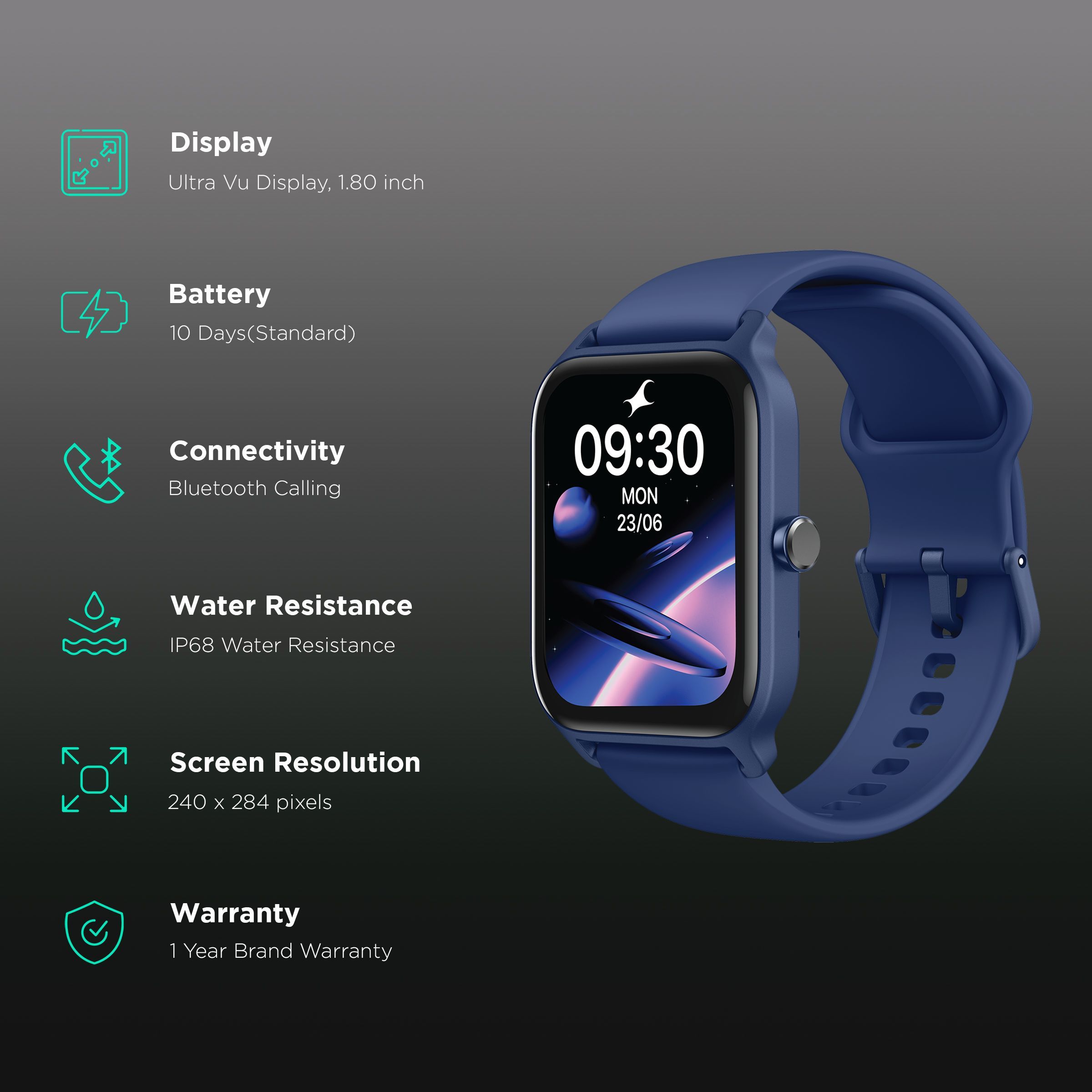 fastrack Reflex Kruz Smartwatch with Bluetooth Calling (45.72mm UltraVU Display, IP68 Water Resistant, Blue Strap) fastrack Reflex Kruz Smartwatch with Bluetooth Calling (45.72mm UltraVU Display, IP68 Water Resistant, Blue Strap)_2