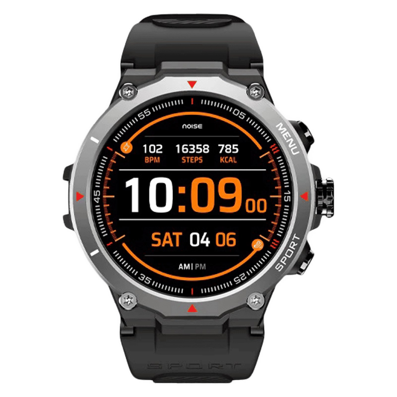noise NoiseFit Force Smartwatch with Bluetooth Calling (33.52mm IPS Display, IP67 Water Resistant, Jet Black Strap)_1
