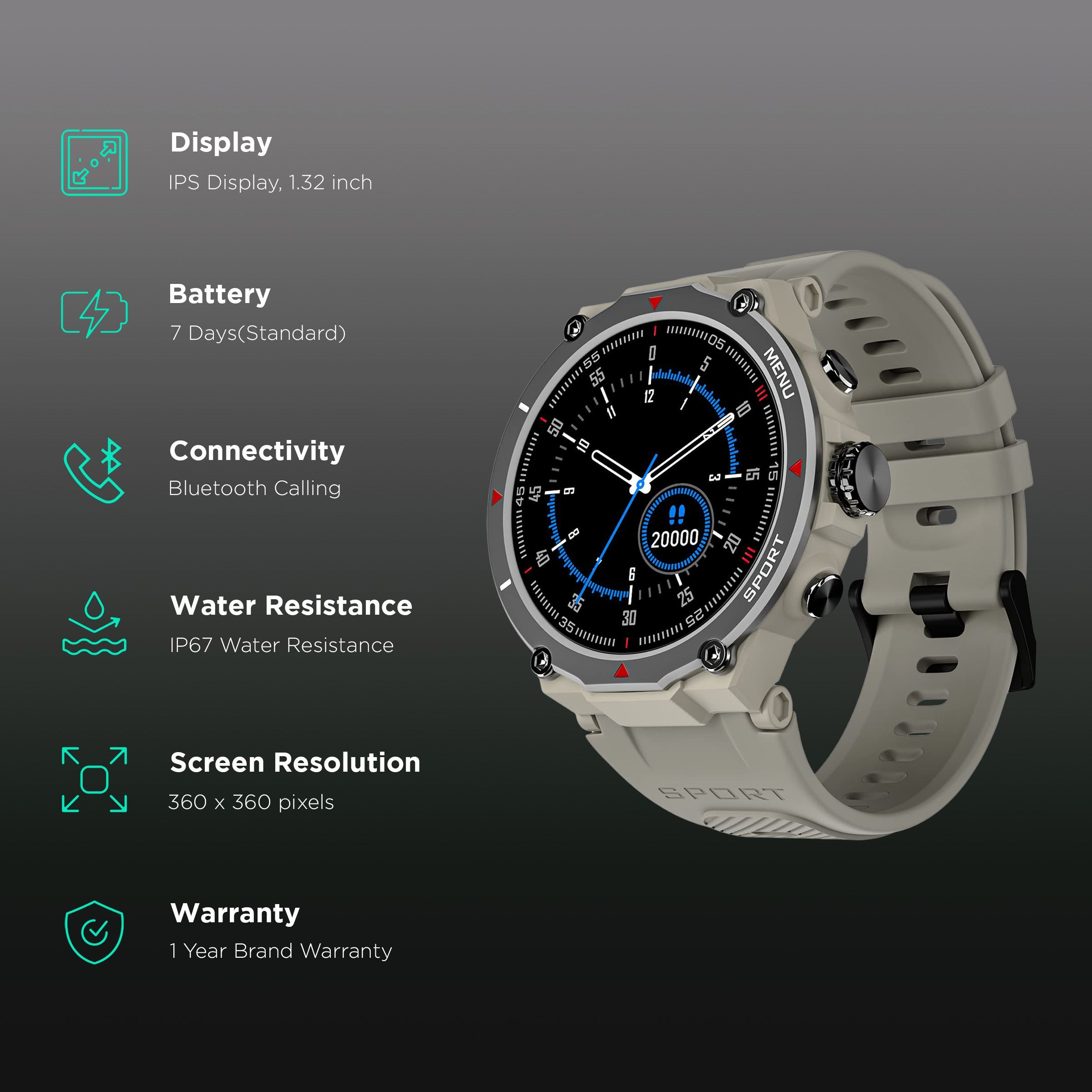 noise NoiseFit Force Smartwatch with Bluetooth Calling (33.52mm IPS Display, IP67 Water Resistant, Misty Grey Strap) noise NoiseFit Force Smartwatch with Bluetooth Calling (33.52mm IPS Display, IP67 Water Resistant, Misty Grey Strap)_2