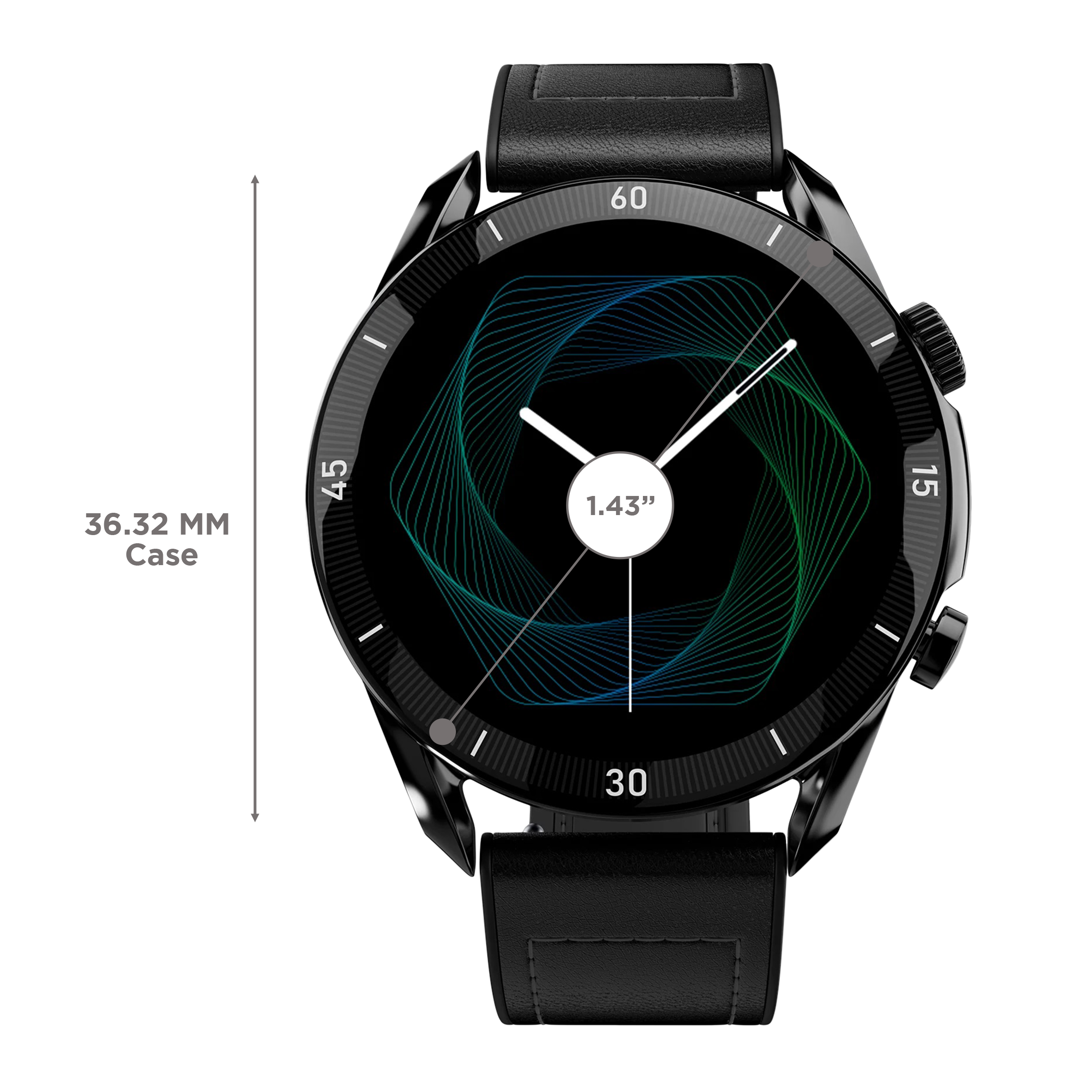 FIRE-BOLTT Legacy Smartwatch with Bluetooth Calling (36.32mm AMOLED Display, IP68 Water Resistant, Black Leather Strap)_3