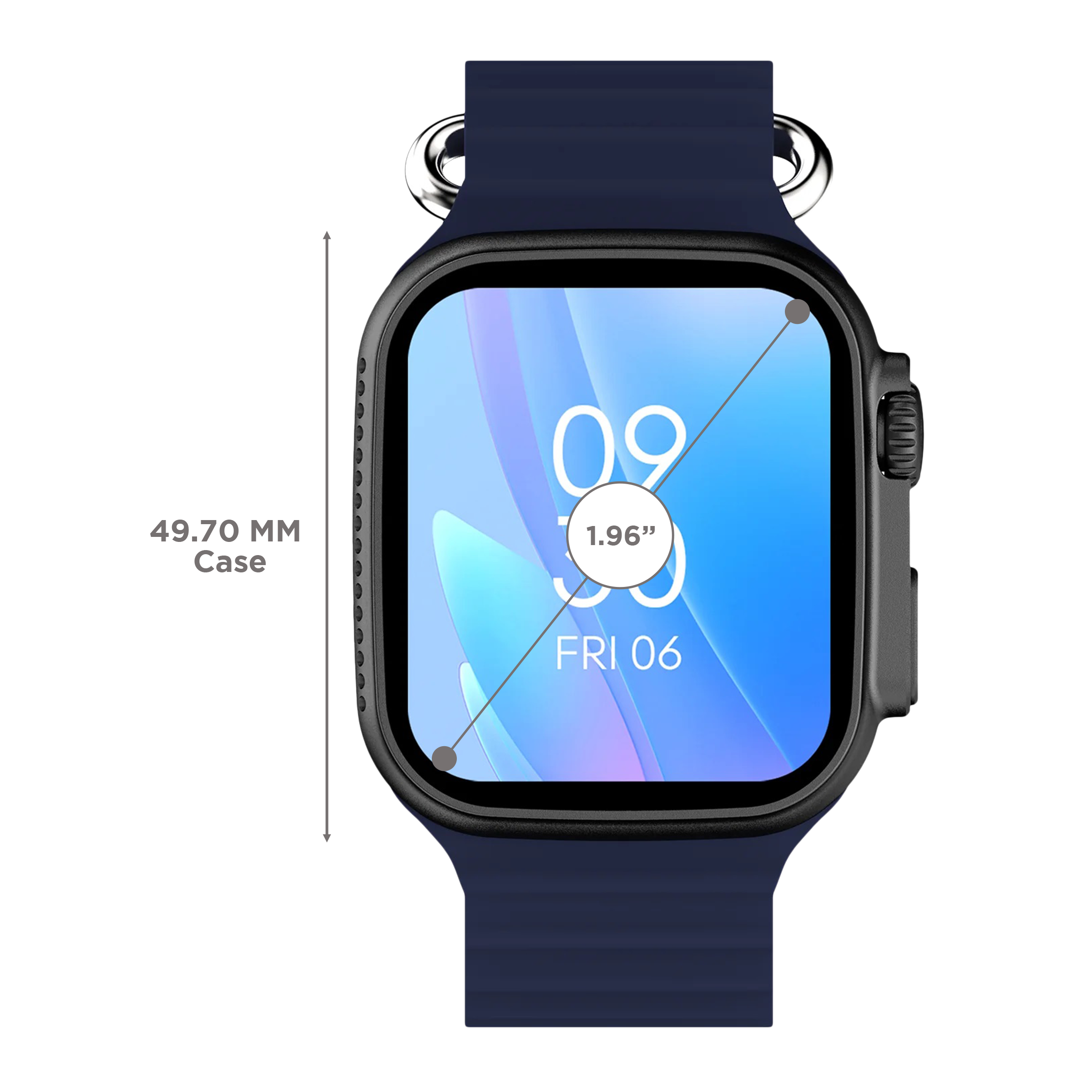 FIRE-BOLTT Warrior Smartwatch with Bluetooth Calling (49.7mm TFT HD Display, IP67 Water Resistant, Navy Blue Strap)_3