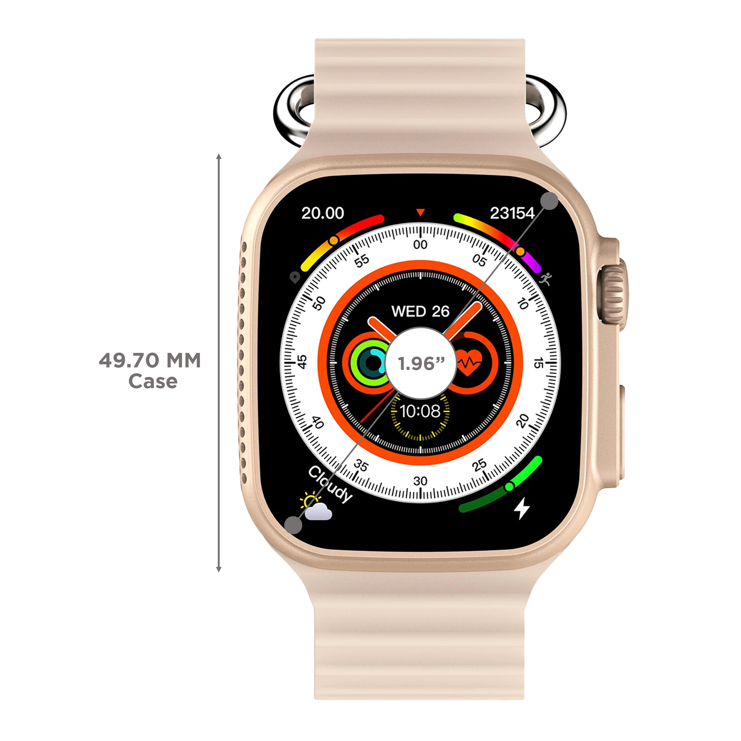 FIRE-BOLTT Warrior Smartwatch with Bluetooth Calling (49.7mm TFT HD Display, IP67 Water Resistant, Rose Gold Strap)_3