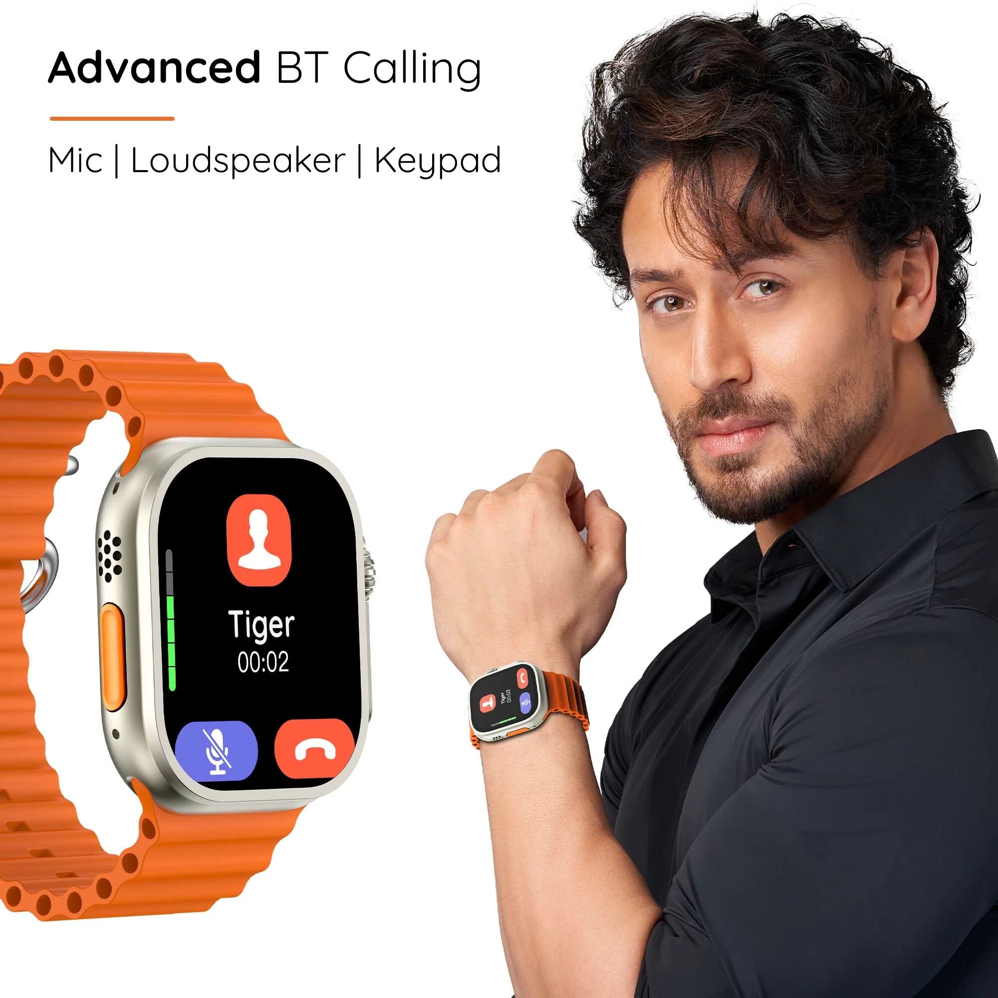 pebble Cosmos Engage Smartwatch with Bluetooth Calling (49.5mm IPS Display, IP67 Water Resistant, Salamander Orange Strap)_6