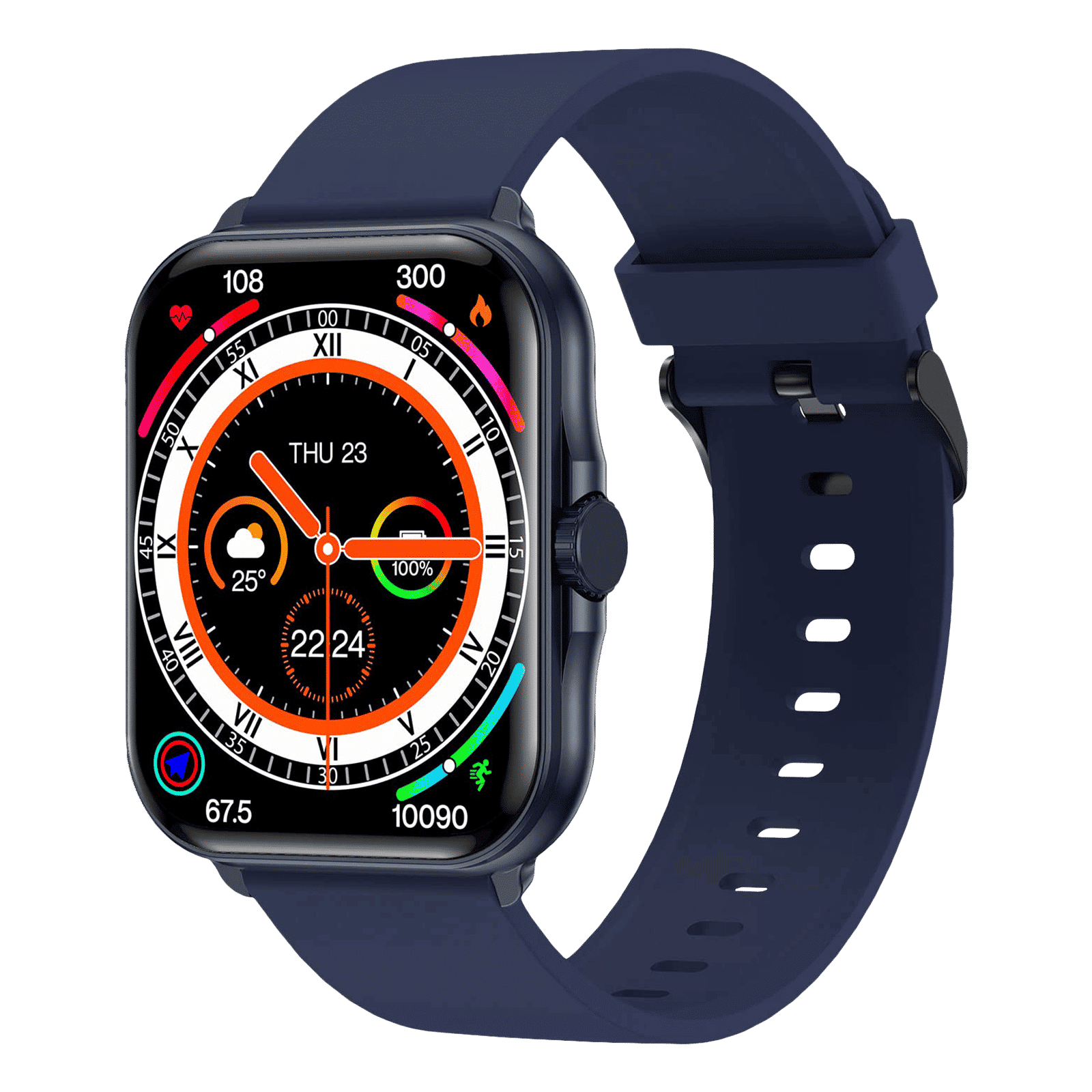 FIRE-BOLTT Eterno Smartwatch with Bluetooth Calling (50.55mm LED Display, IP68 Water Resistant, Blue Strap)_1
