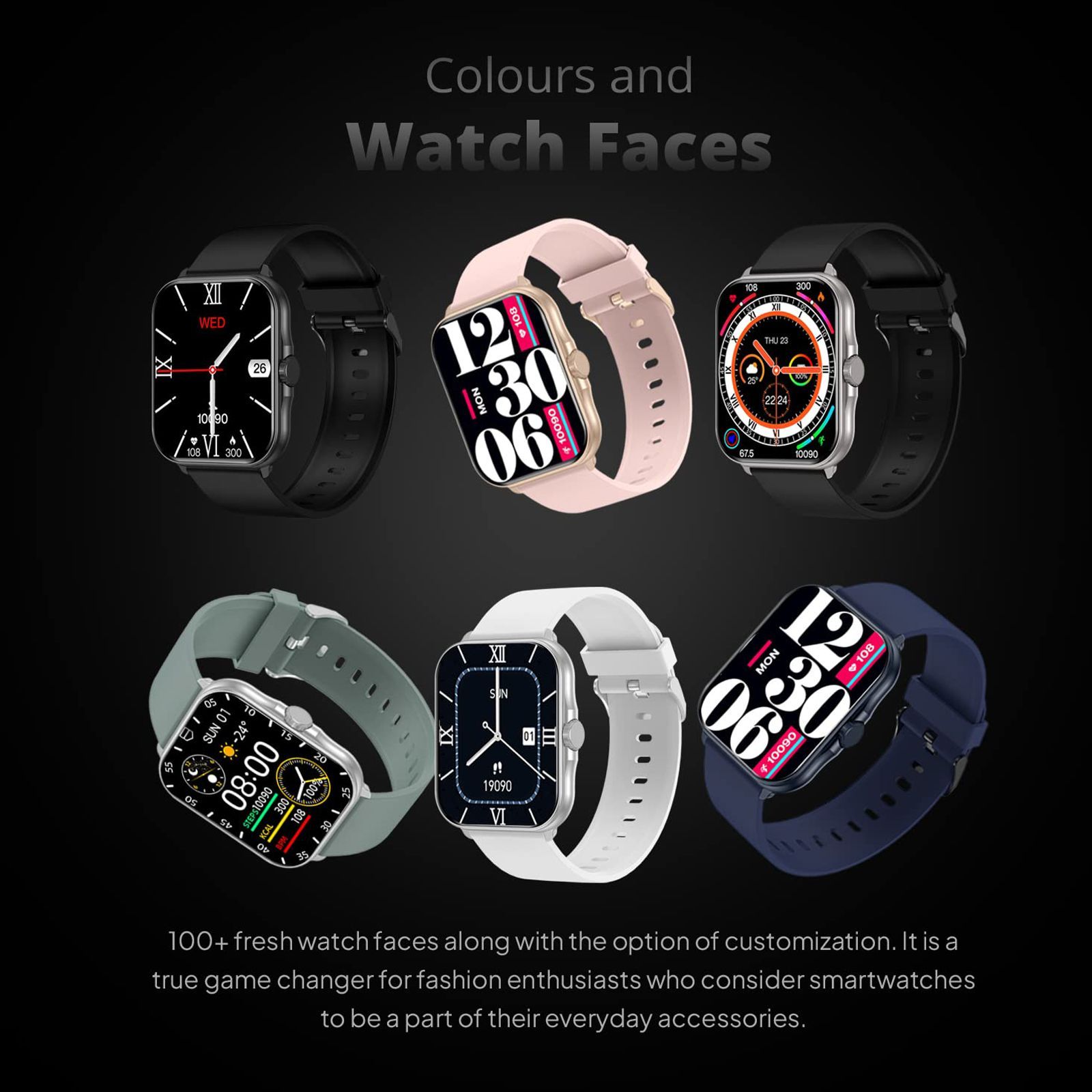 FIRE-BOLTT Eterno Smartwatch with Bluetooth Calling (50.55mm LED Display, IP68 Water Resistant, Blue Strap)_4