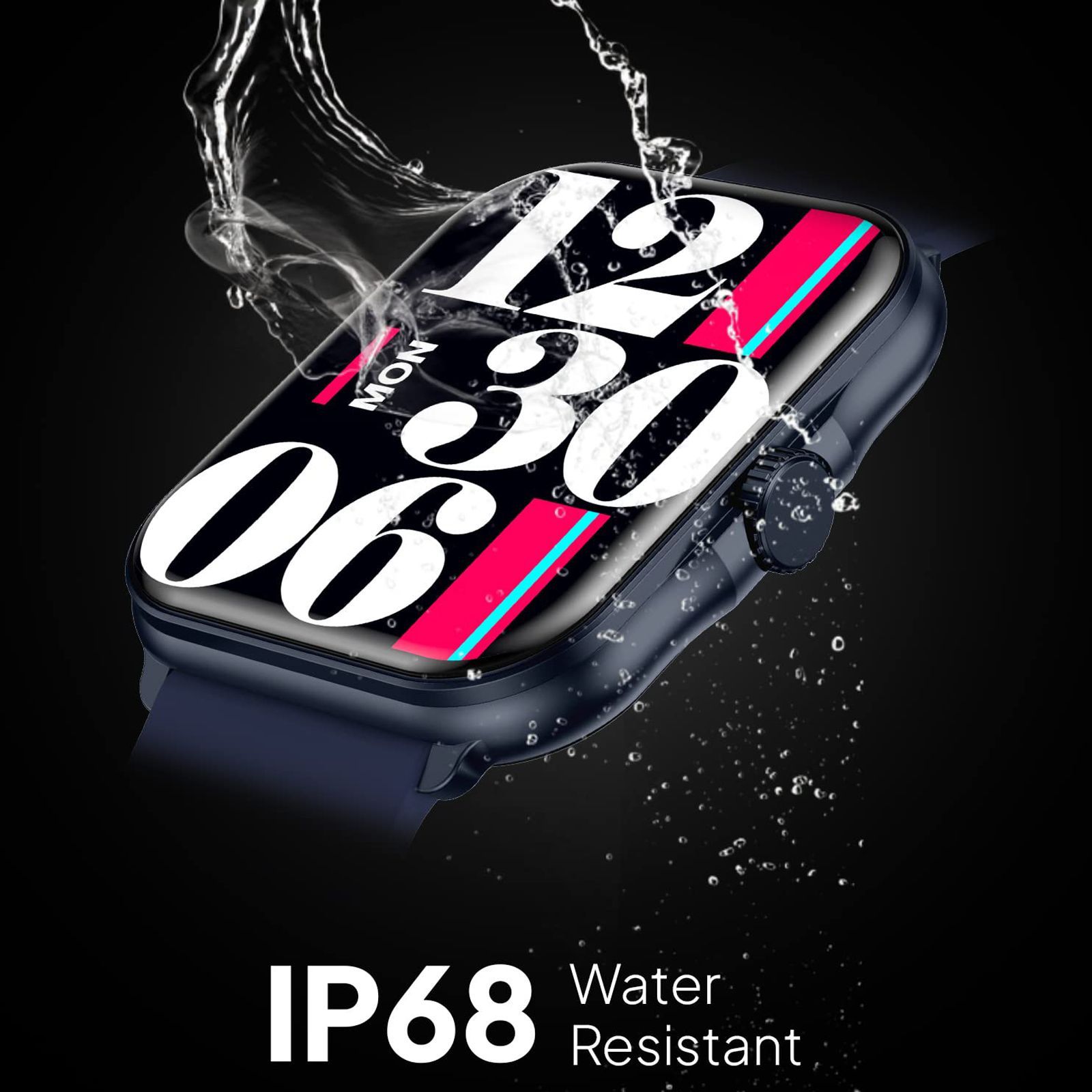 FIRE-BOLTT Eterno Smartwatch with Bluetooth Calling (50.55mm LED Display, IP68 Water Resistant, Blue Strap)_7