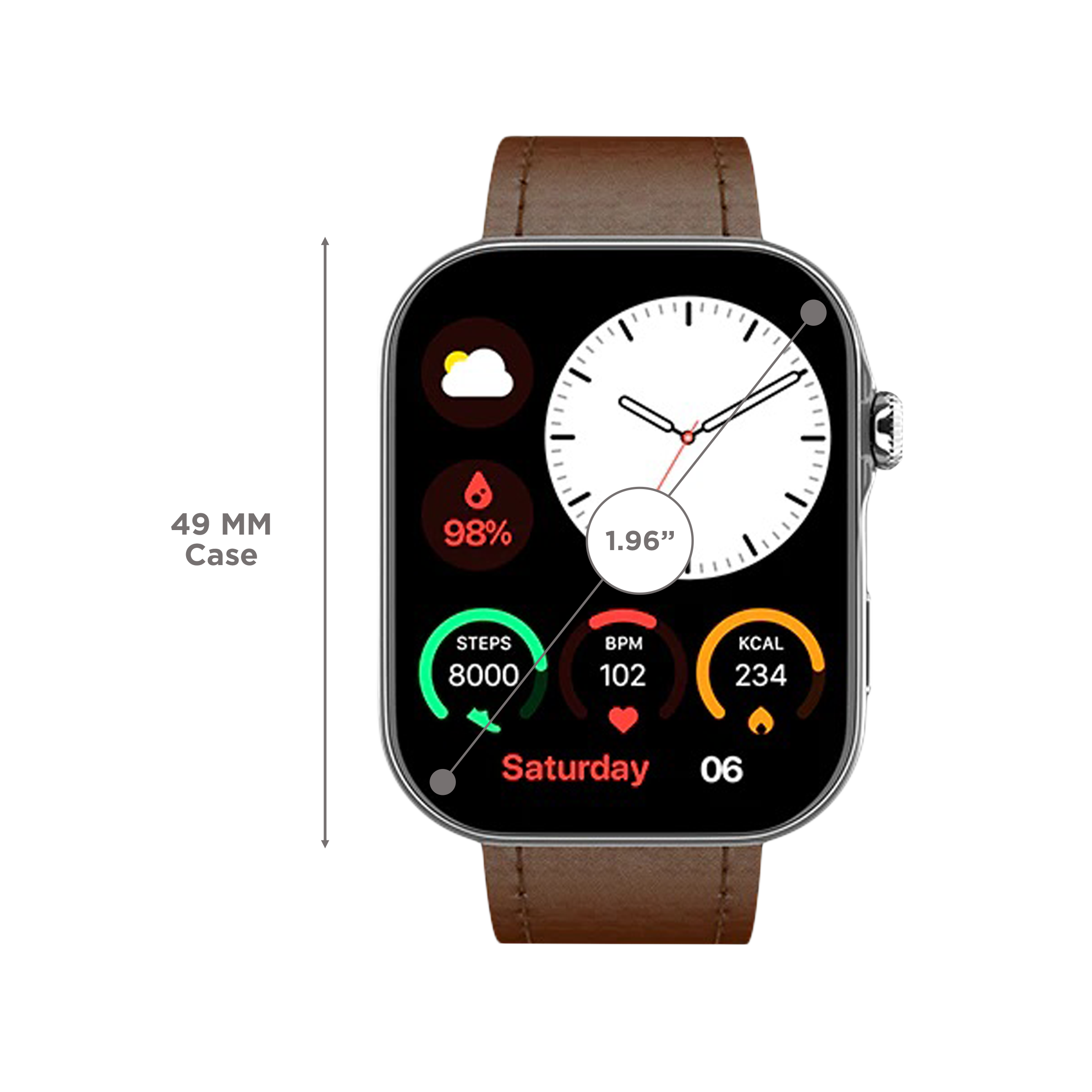 noise ColorFit Ultra 3 Smartwatch with Bluetooth Calling (49mm AMOLED Display, IP68 Water Resistant, Classic Dark Brown Strap)_3