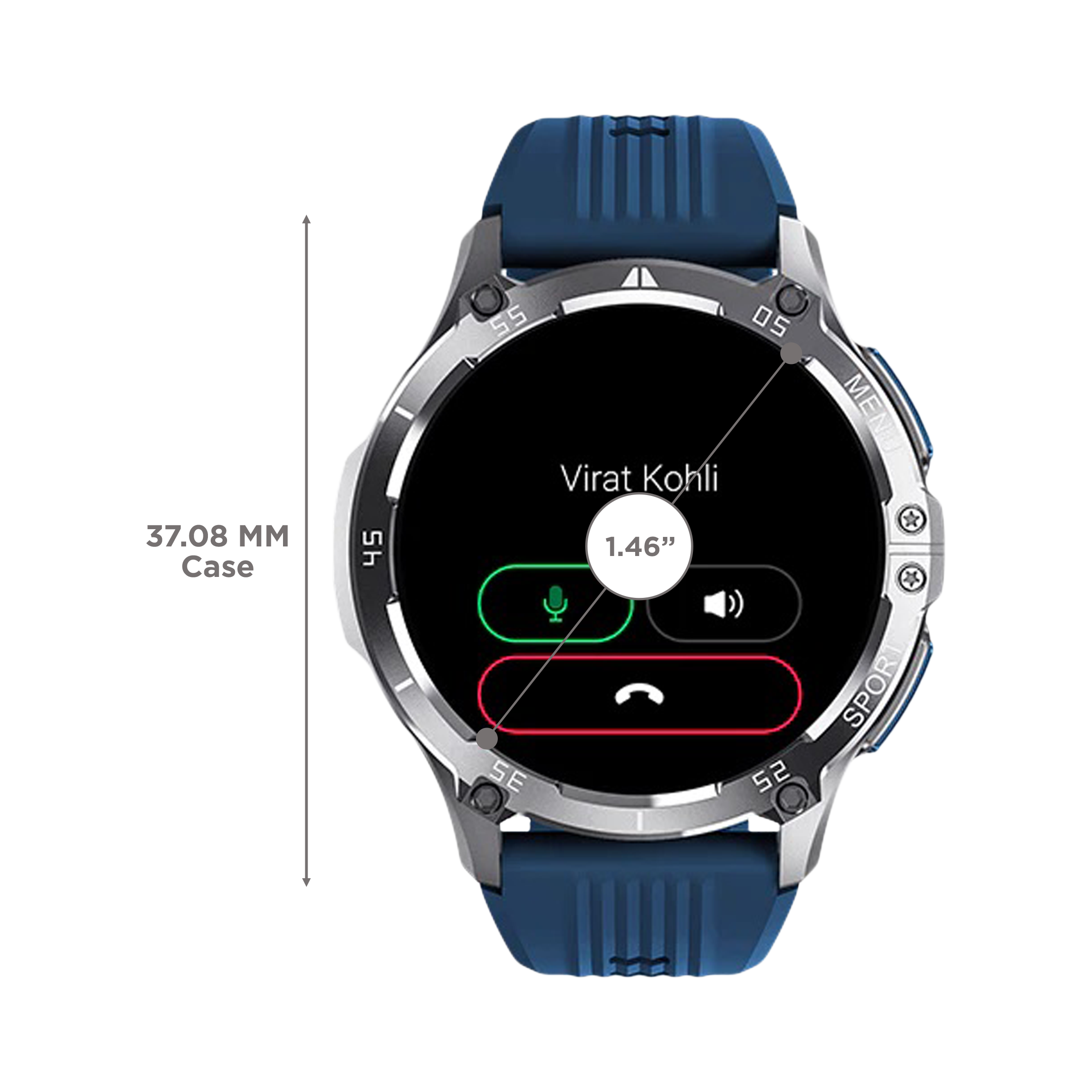 noise NoiseFit Force Plus Smartwatch with Bluetooth Calling (37.08mm AMOLED Display, IP67 Water Resistant, Teal Blue Strap)_3