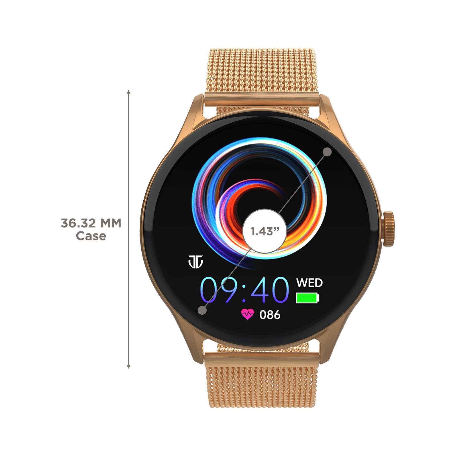 TITAN Evoke Smartwatch with Bluetooth Calling (36.32mm AMOLED Display, IP68 Water Resistant, Rose Gold Strap)_3