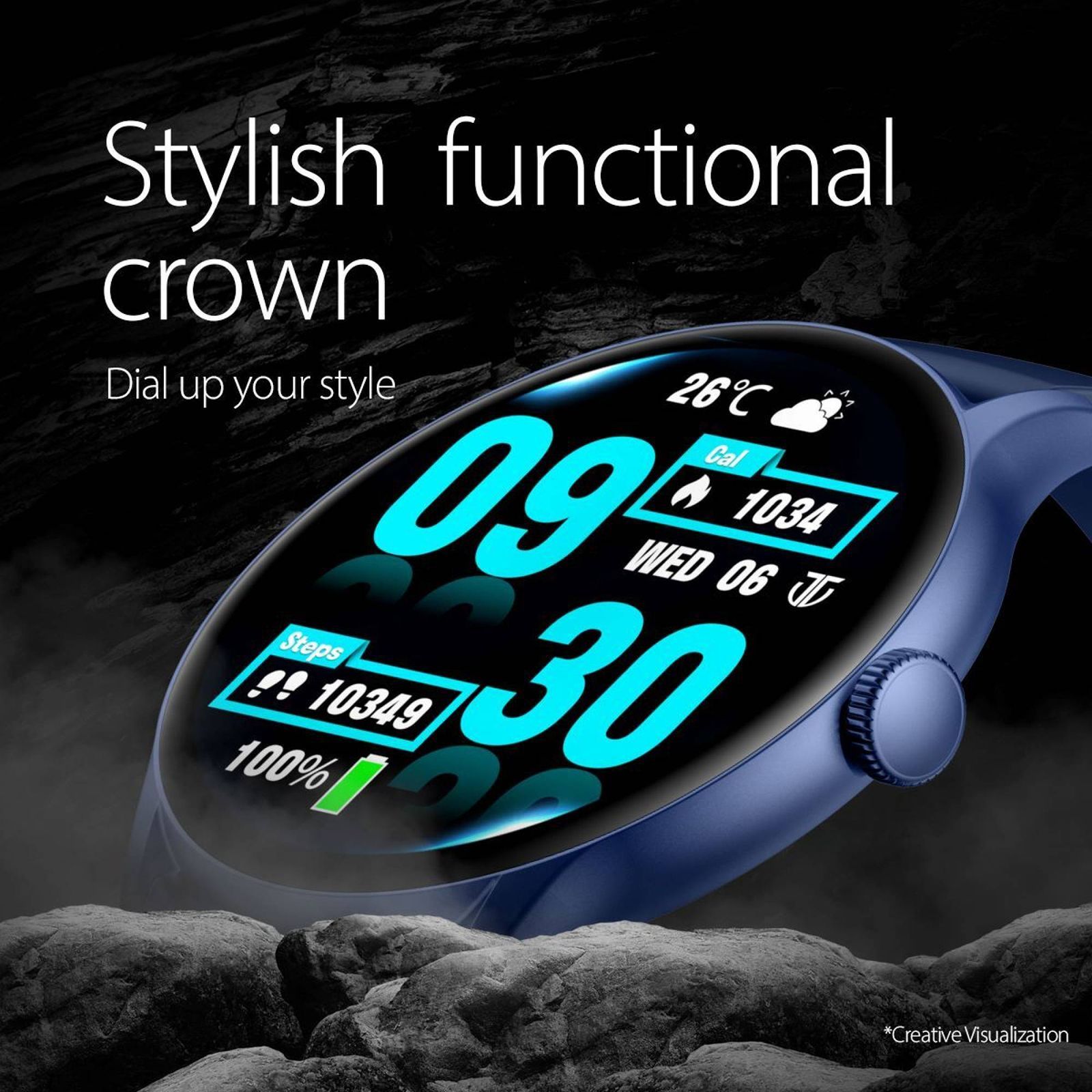 TITAN Evoke Smartwatch with Bluetooth Calling (36.32mm AMOLED Display, IP68 Water Resistant, Blue Strap)_13