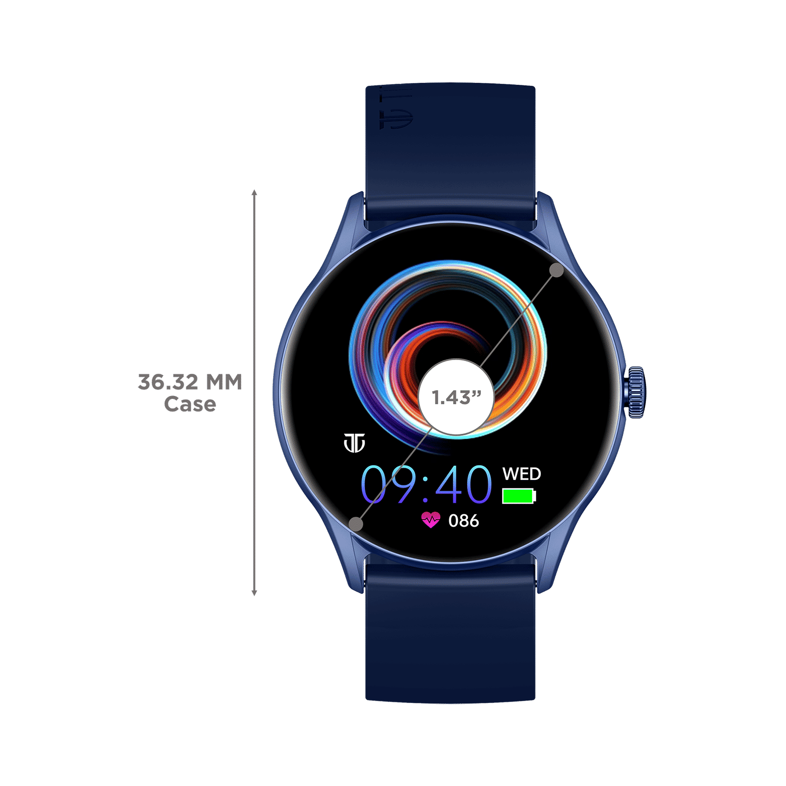 TITAN Evoke Smartwatch with Bluetooth Calling (36.32mm AMOLED Display, IP68 Water Resistant, Blue Strap)_3