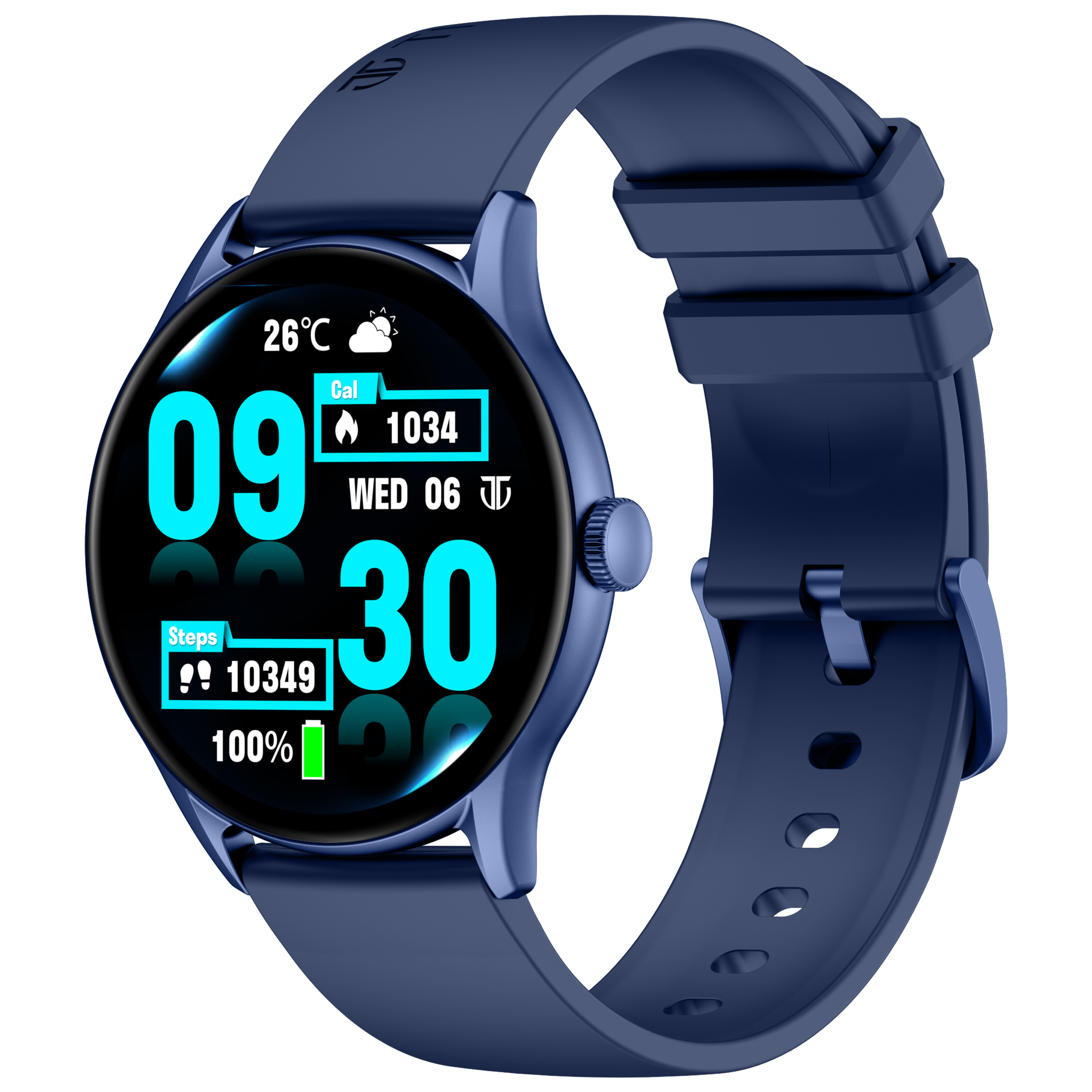 TITAN Evoke Smartwatch with Bluetooth Calling (36.32mm AMOLED Display, IP68 Water Resistant, Blue Strap)_4