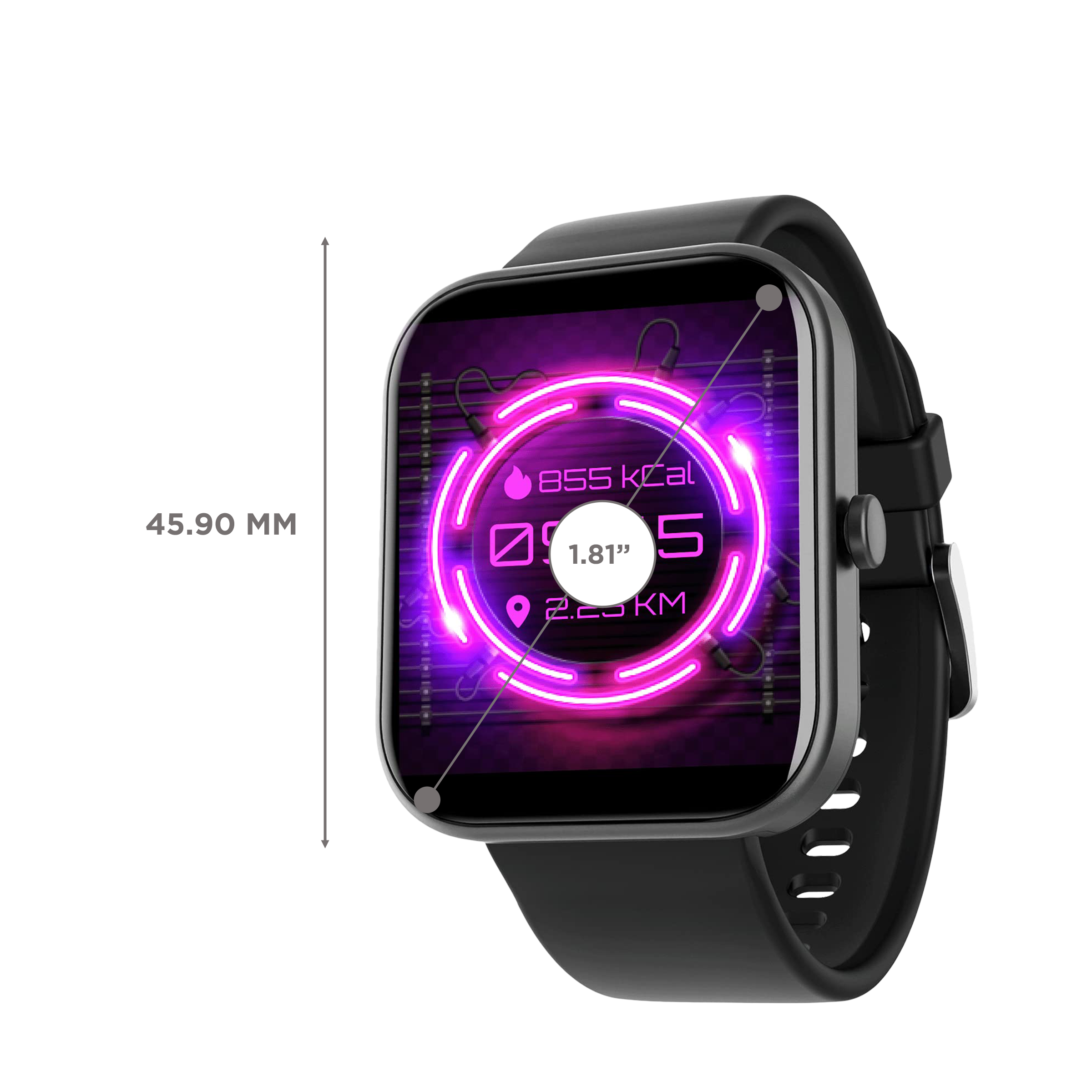 boAt Wave Electra Smartwatch with Bluetooth Calling (46mm HD Curved Display, IP68 Water Resistant, Charcoal Black Strap)_3