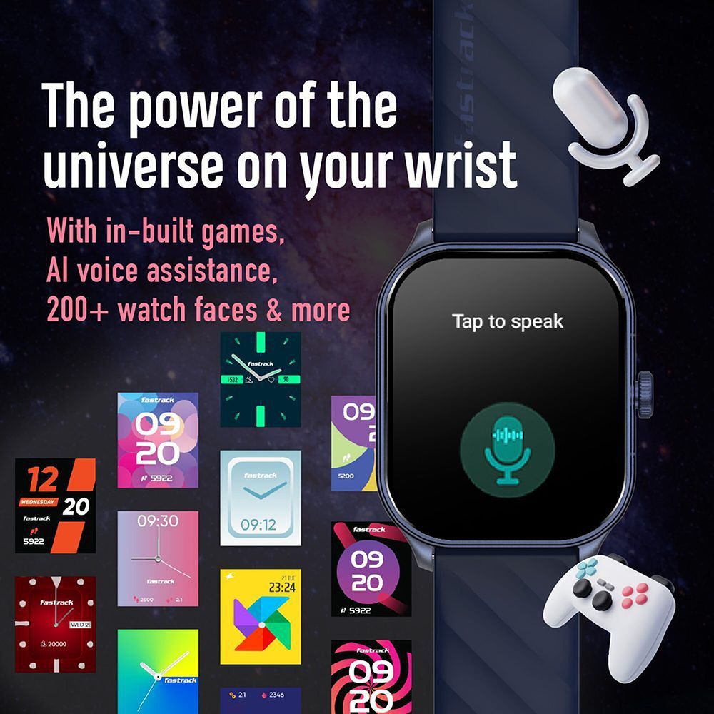 Fastrack Reflex Play Plus Power Smartwatch with Bluetooth Calling (49.78mm Super AMOLED Display, IP68 Water Resistant, Blue Strap)_5