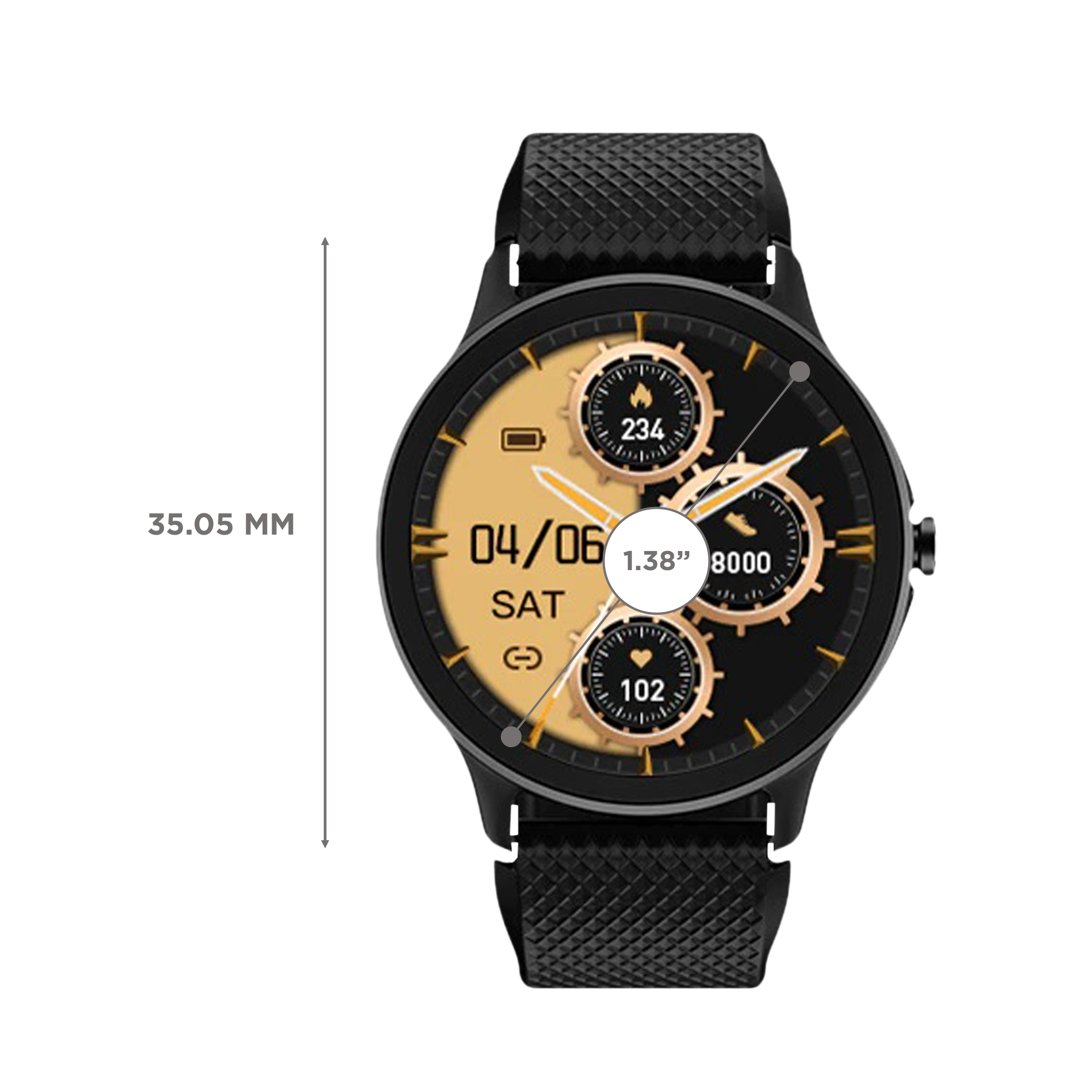 noise NoiseFit Curve Smartwatch with Bluetooth Calling (35.05mm TFT Display, IP68 Water Resistant, Jet Black Strap)_3