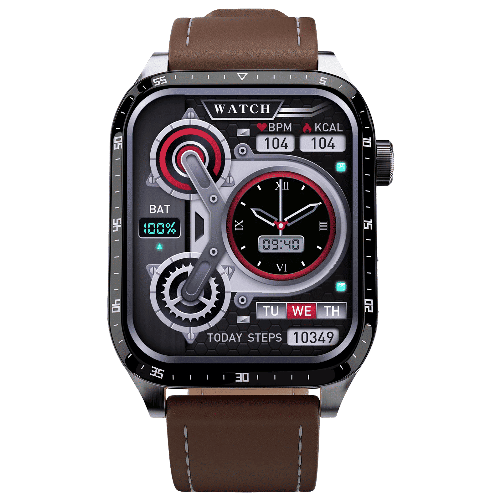 FIRE-BOLTT Atlas Smartwatch with Bluetooth Calling (49.5mm TFT HD Display, IP68 Water Resistant, Brown Strap)_1