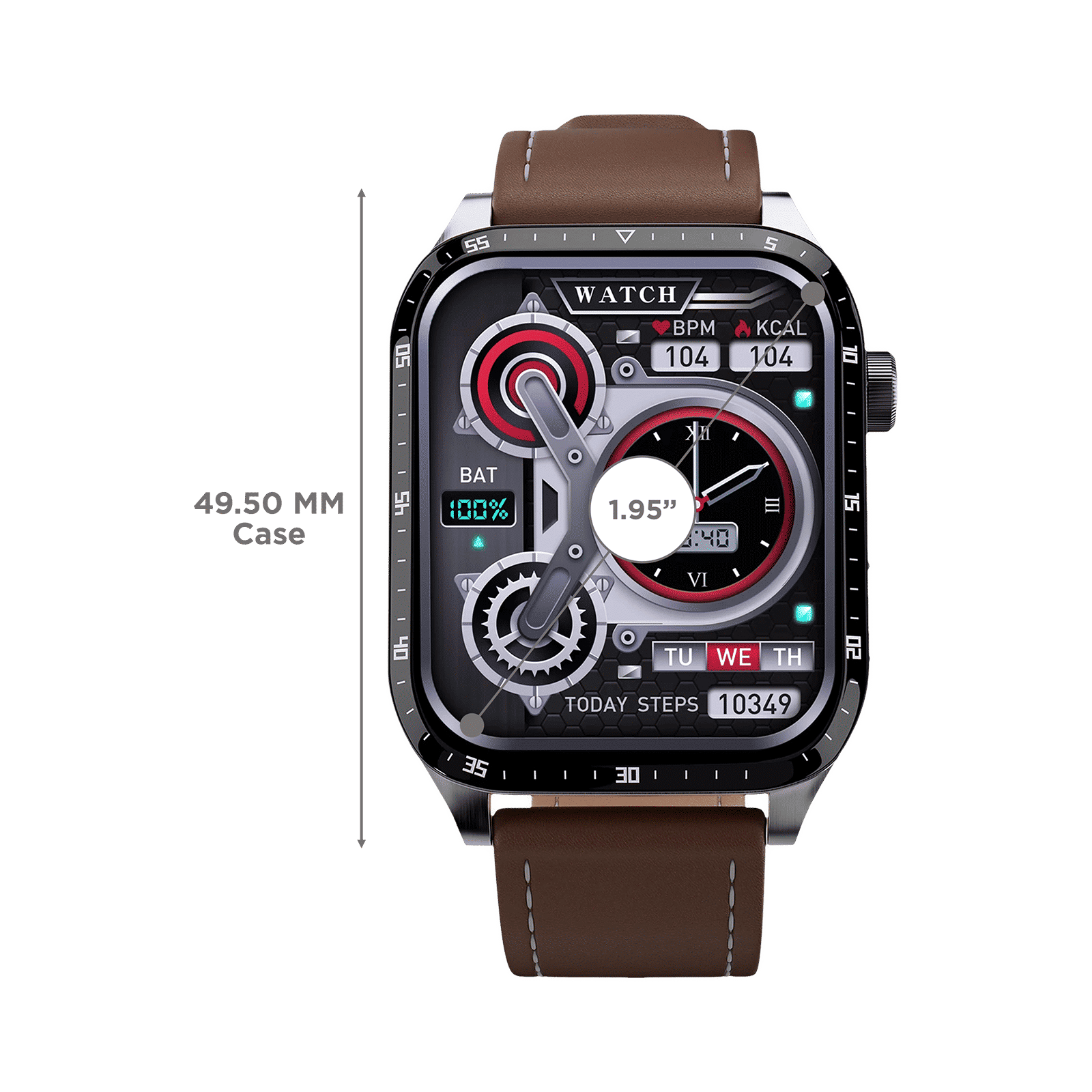 FIRE-BOLTT Atlas Smartwatch with Bluetooth Calling (49.5mm TFT HD Display, IP68 Water Resistant, Brown Strap)_3