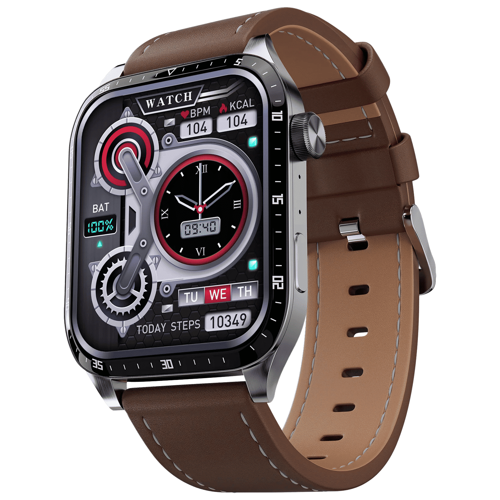 FIRE-BOLTT Atlas Smartwatch with Bluetooth Calling (49.5mm TFT HD Display, IP68 Water Resistant, Brown Strap)_4